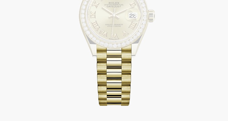 Rolex Lady Datejust Jam tangan 18 Karat emas kuning 