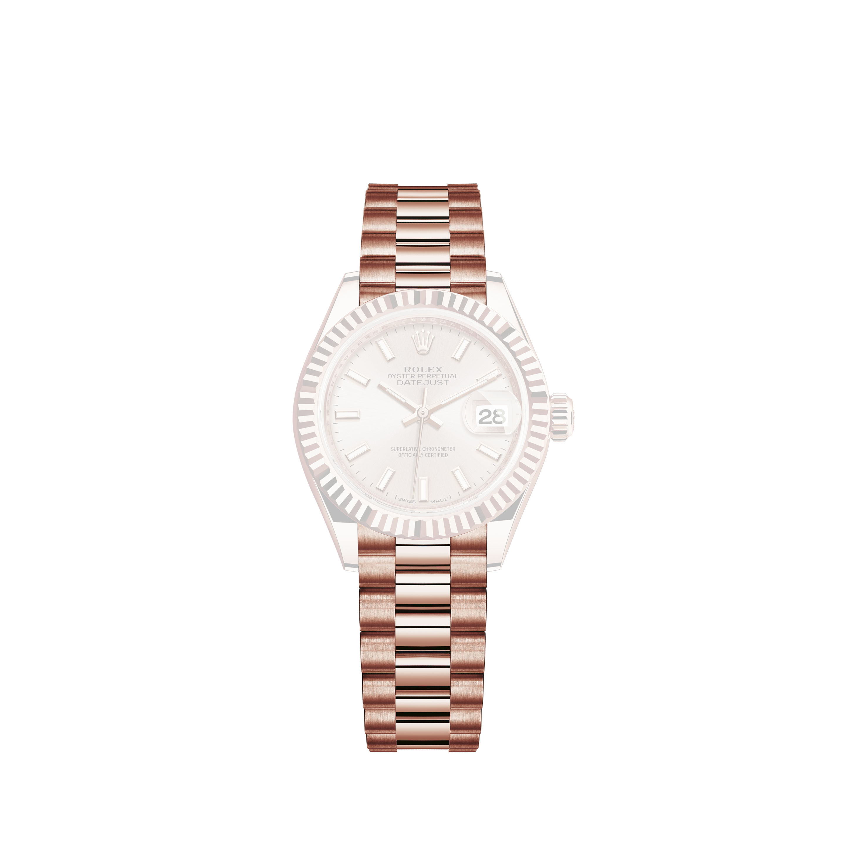 Rolex Datejust 28 Pink Dial Oyster Bracelet Steel Ladies Watch 279160 Box Card