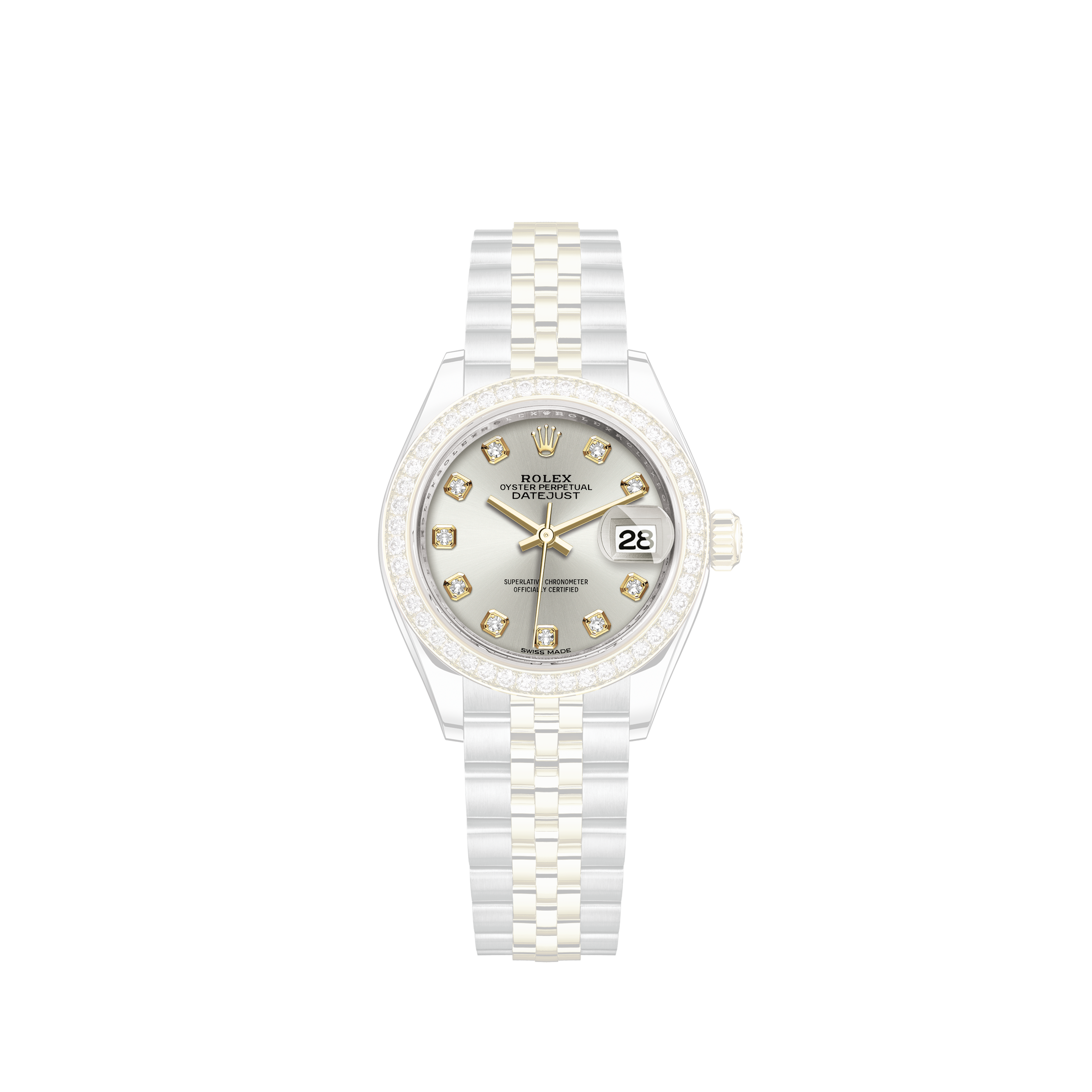 Rolex Datejust 26mm 2CT Diamond Bezel/Pastel Purple Dial Jubilee Steel Watch
