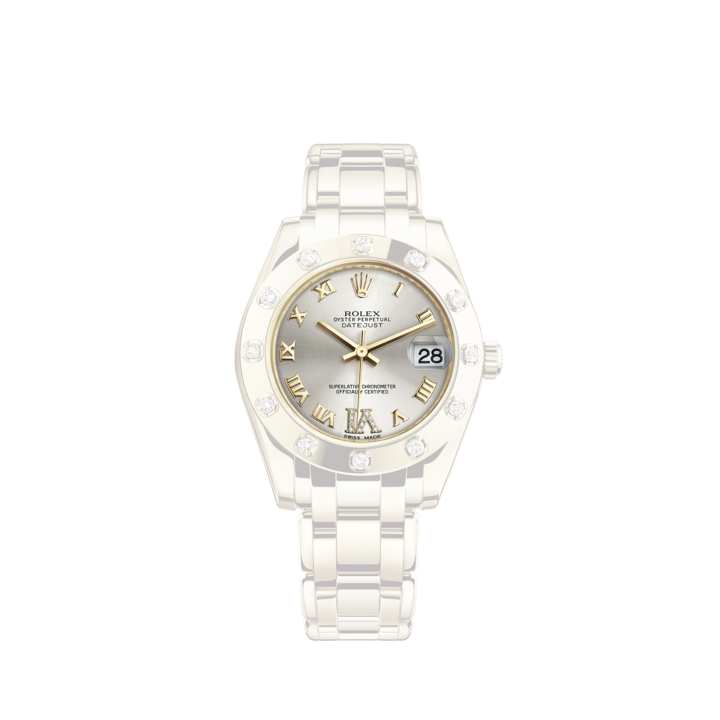 Rolex 1601Rolex 1601 Datejust 18k Two Tone Chocolate All Diamond Watch