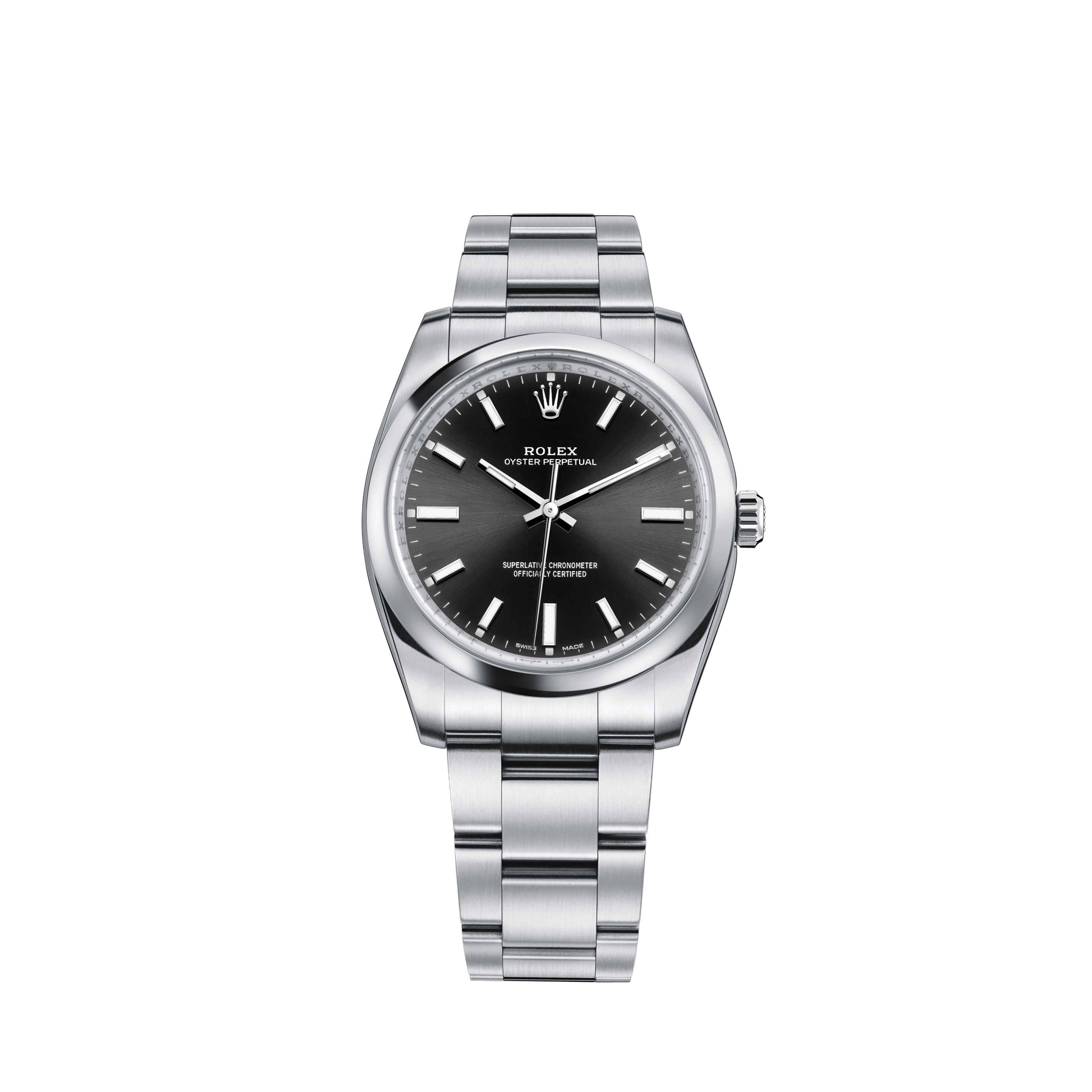 Rolex Datejust 31mm Silver Index Dial/White gold fluted bezel Steel watch 68274