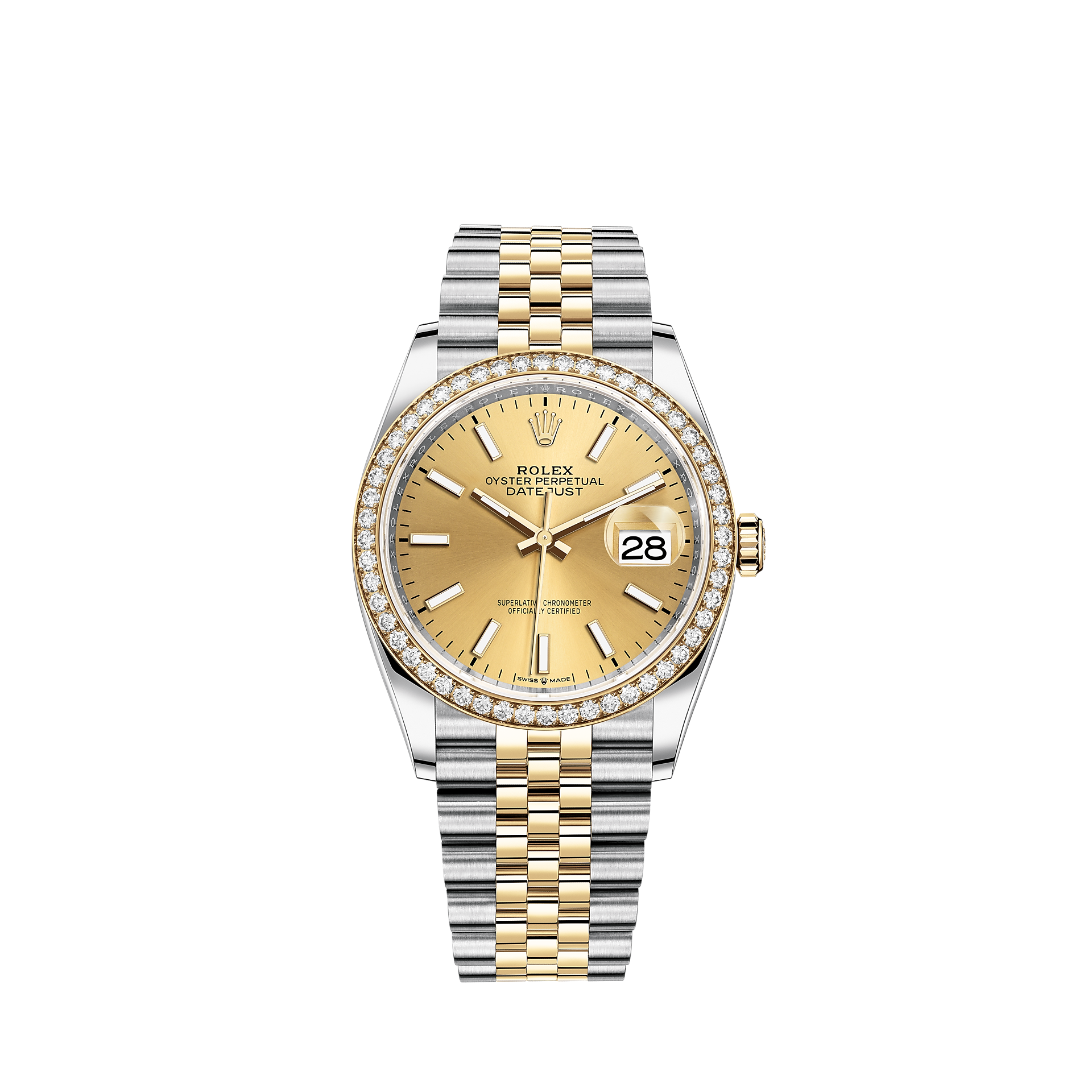 datejust 36 oystersteel and yellow gold