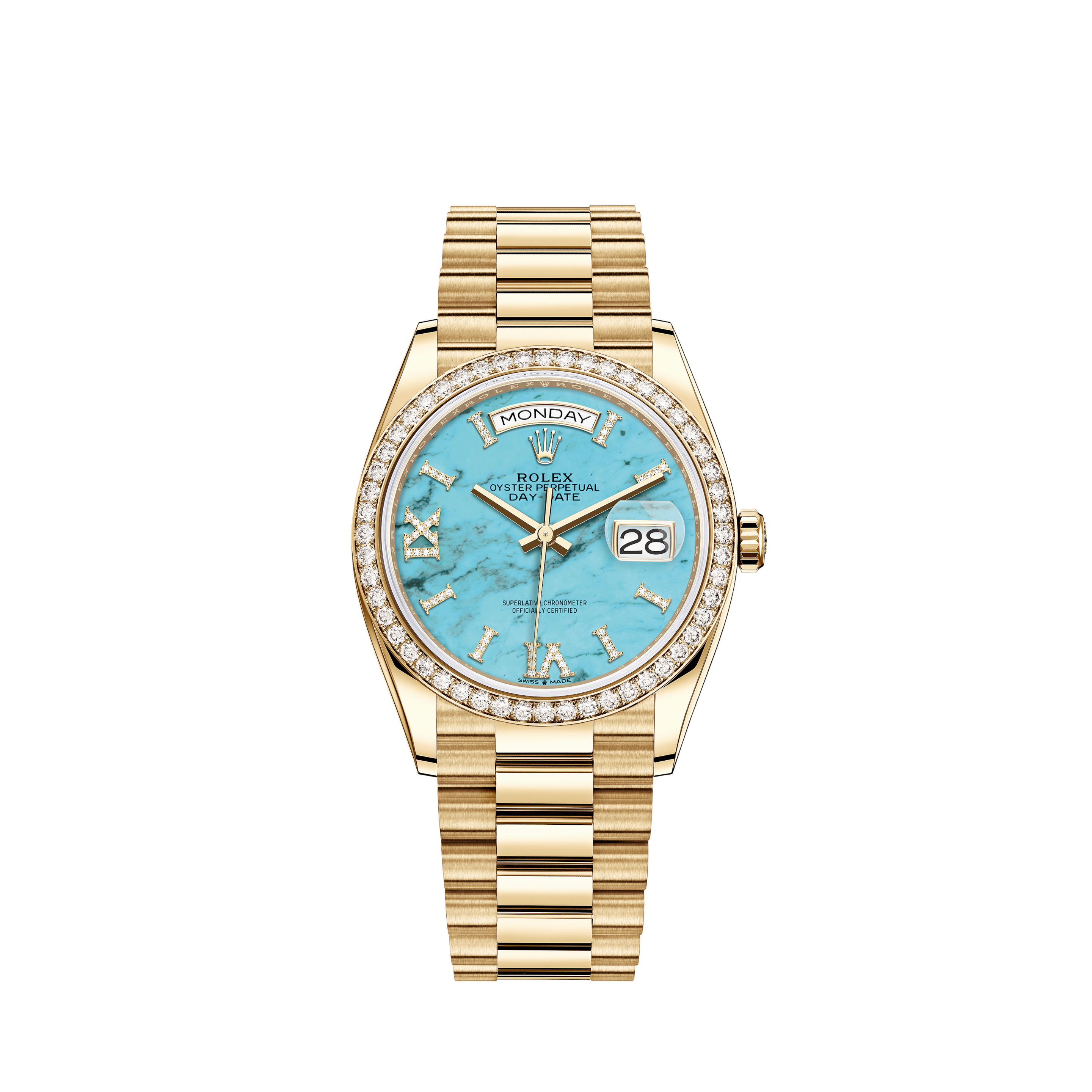 Rolex Men's Rolex 36mm Datejust 2 Two Tone Jubilee Baby Blue MOP Mother Of Pearl Baguette Diamond Dial Bezel + Lugs + Rubies