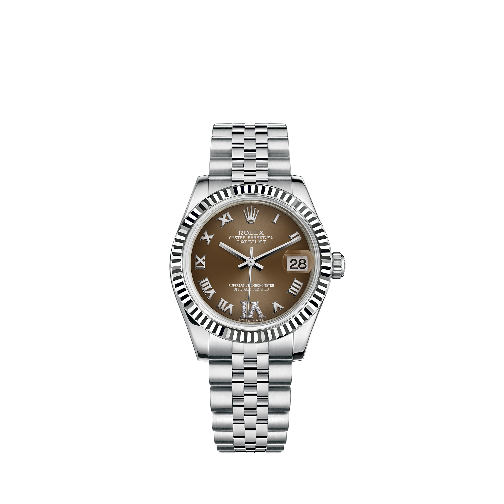 Rolex Datejust 31 Watch: White Rolesor - combination of Oystersteel and 18 ct white gold