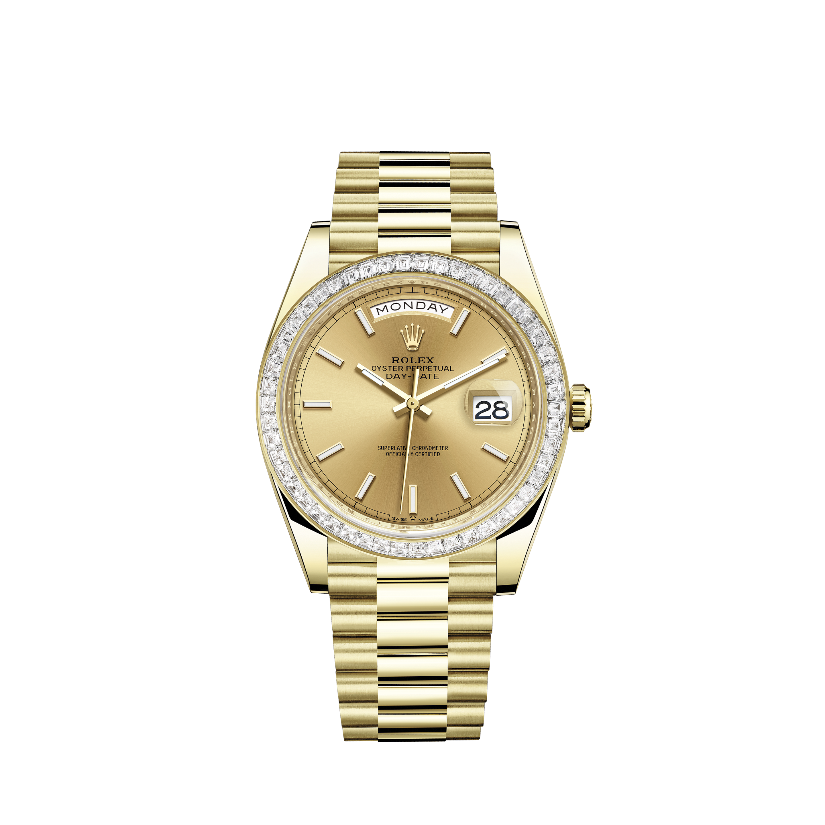 Rolex Ladies President Gold & Diamond Watch 69178 Black DialRolex Ladies President M.o.p. Diamond Dial, Diamond Bezel & Lugs 18k Gold Watch