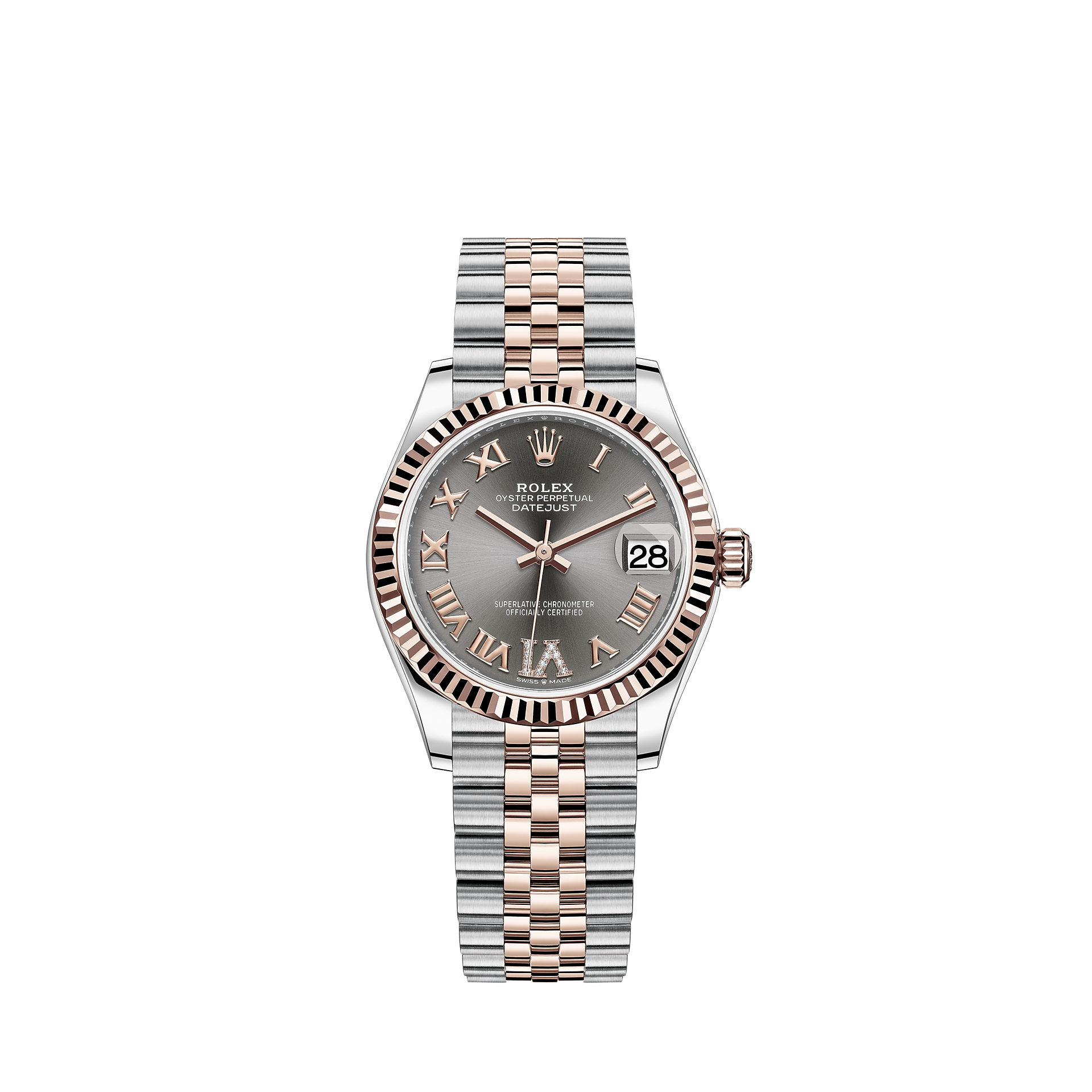 rolex datejust 31 oystersteel and everose gold price