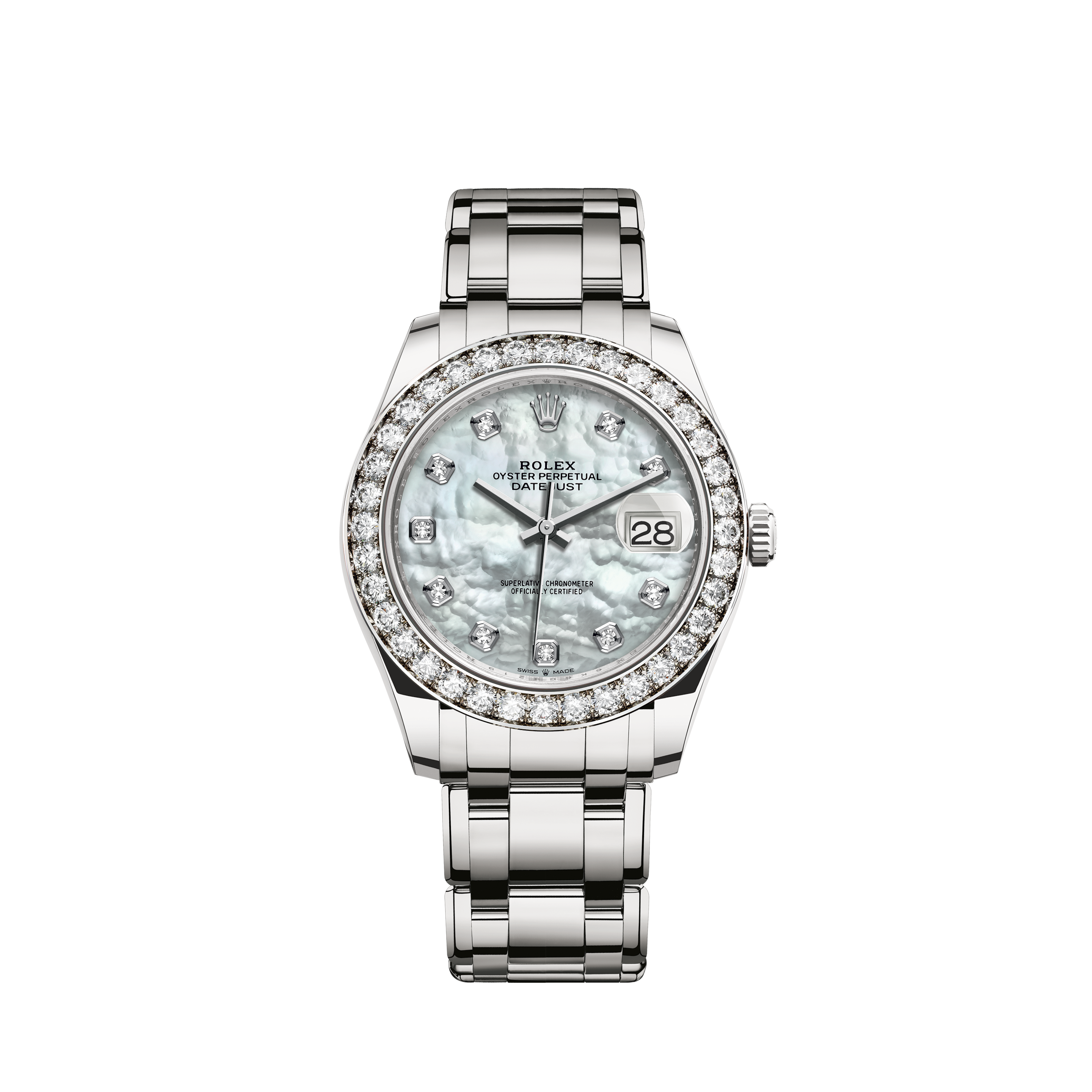 Rolex Women's Rolex Black Pearl Baguette 31mm Datejust S/S Oyster Perpetual Diamond Side + Bezel & LugsRolex Oyster Perpetual unworn full set new card