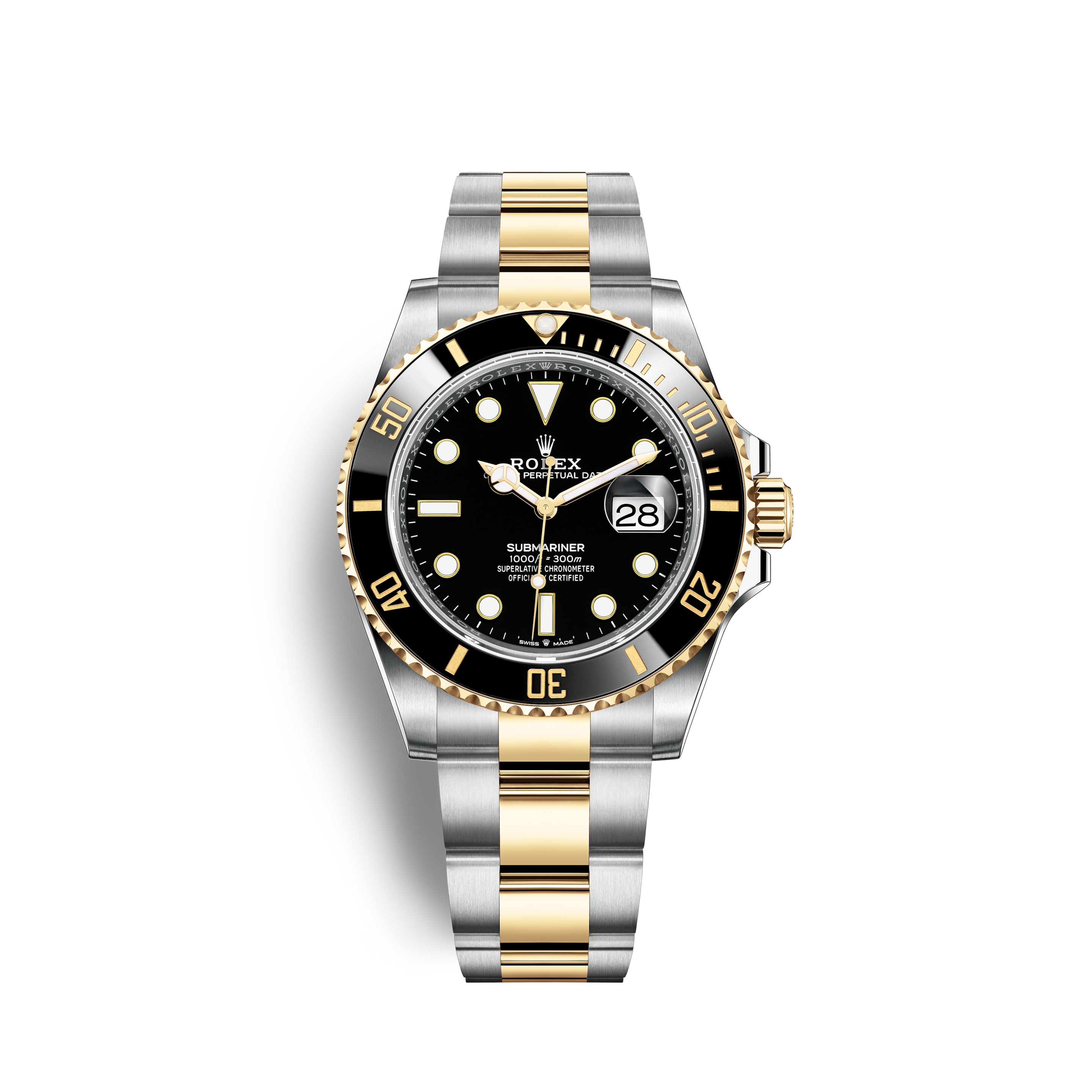 silver and gold rolex watch