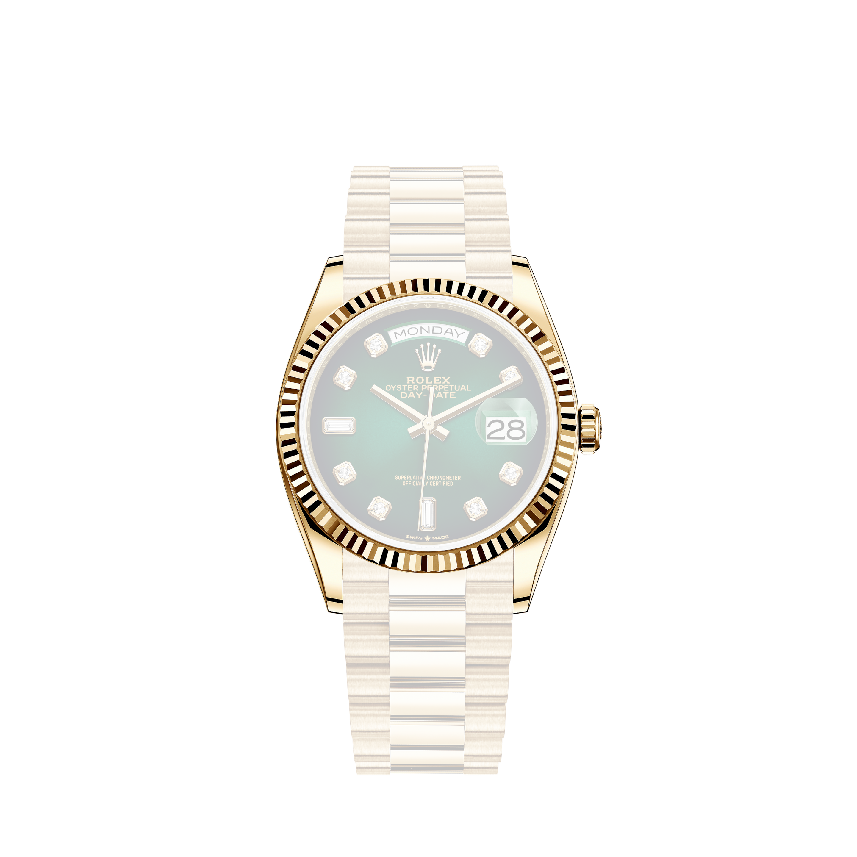 Rolex 31mm Datejust Vintage Diamond Bezel Two Tone White MOP Mother Of Pearl Dial Diamond Accent 68273
