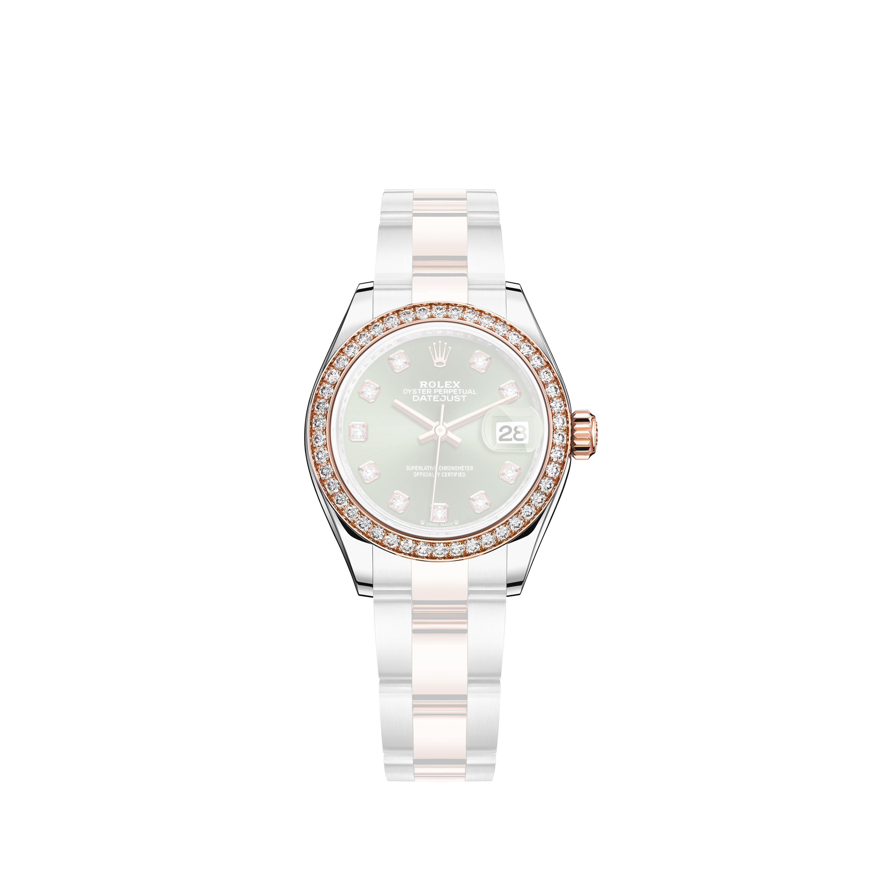 Rolex Women's Rolex Black String 31mm Datejust S/S Oyster Perpetual Diamond Side + Bezel & Lugs