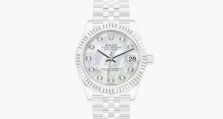  Rolex  Datejust 31 Jam tangan Rolesor putih kombinasi 