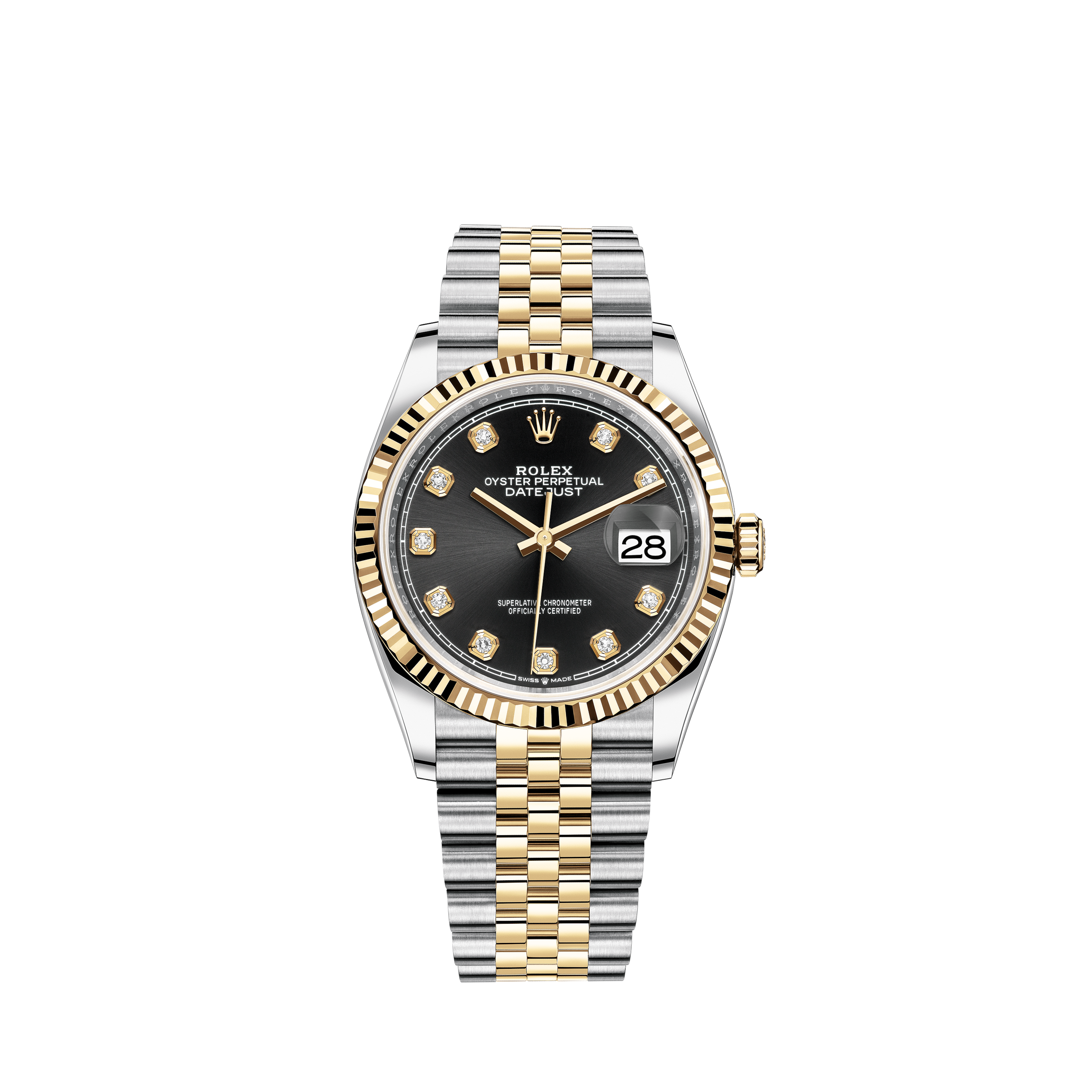 Rolex Datejust 36mm SS Automatic Jubilee Watch w/Diamond Dial & 3.95Ct Bezel