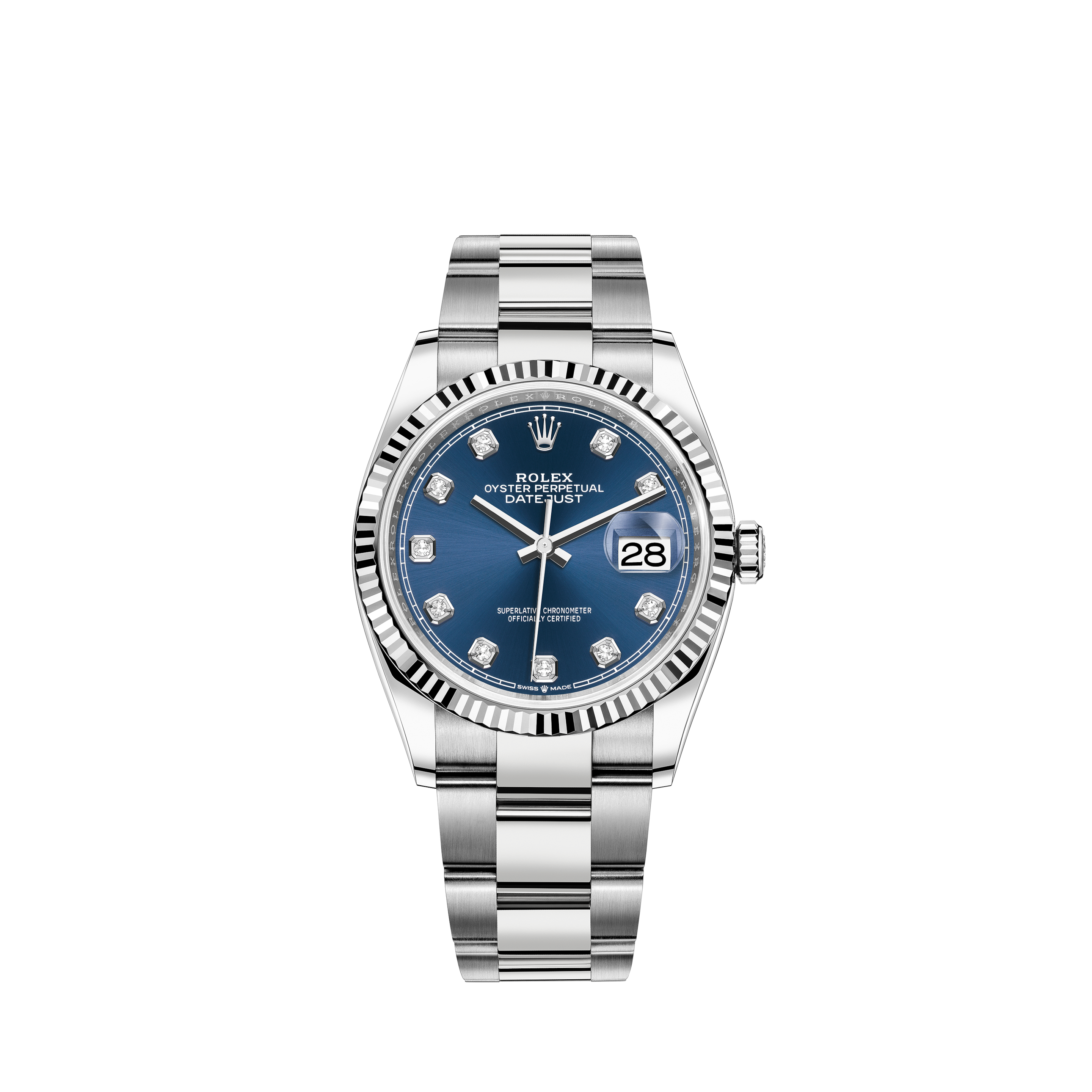 rolex oyster perpetual datejust blue face with diamonds