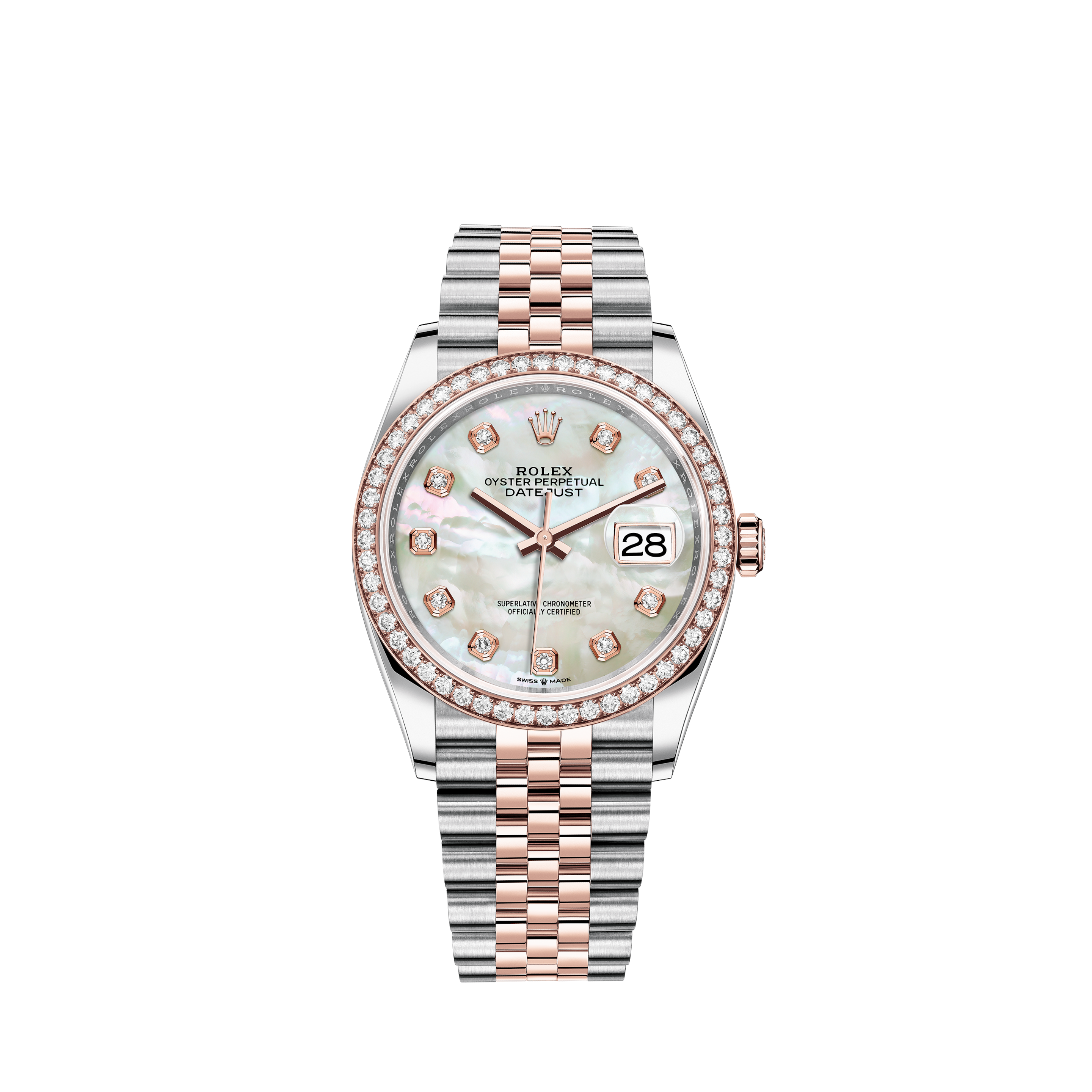 rolex rose gold and stainless steel datejust