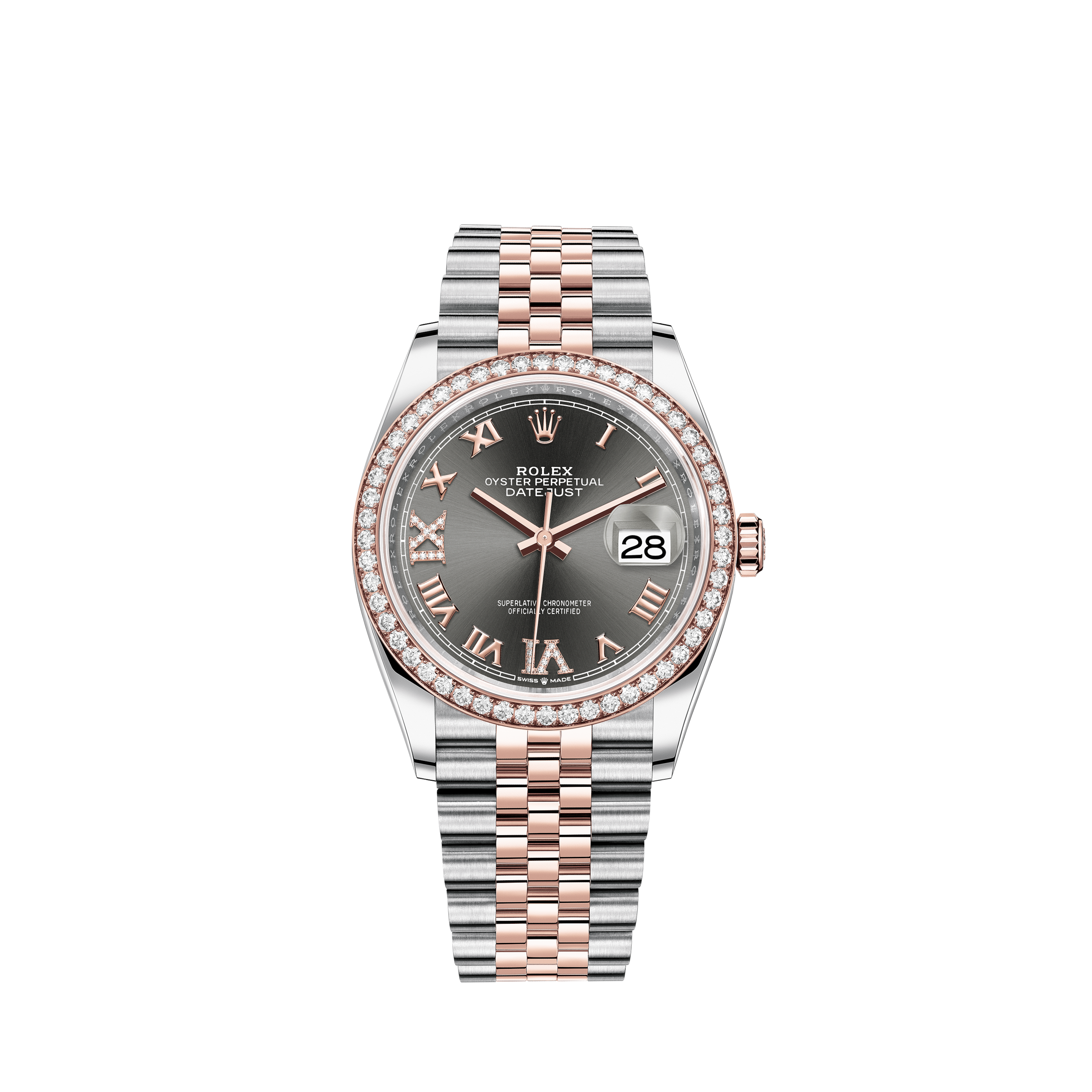 rolex datejust 36mm rose gold and steel