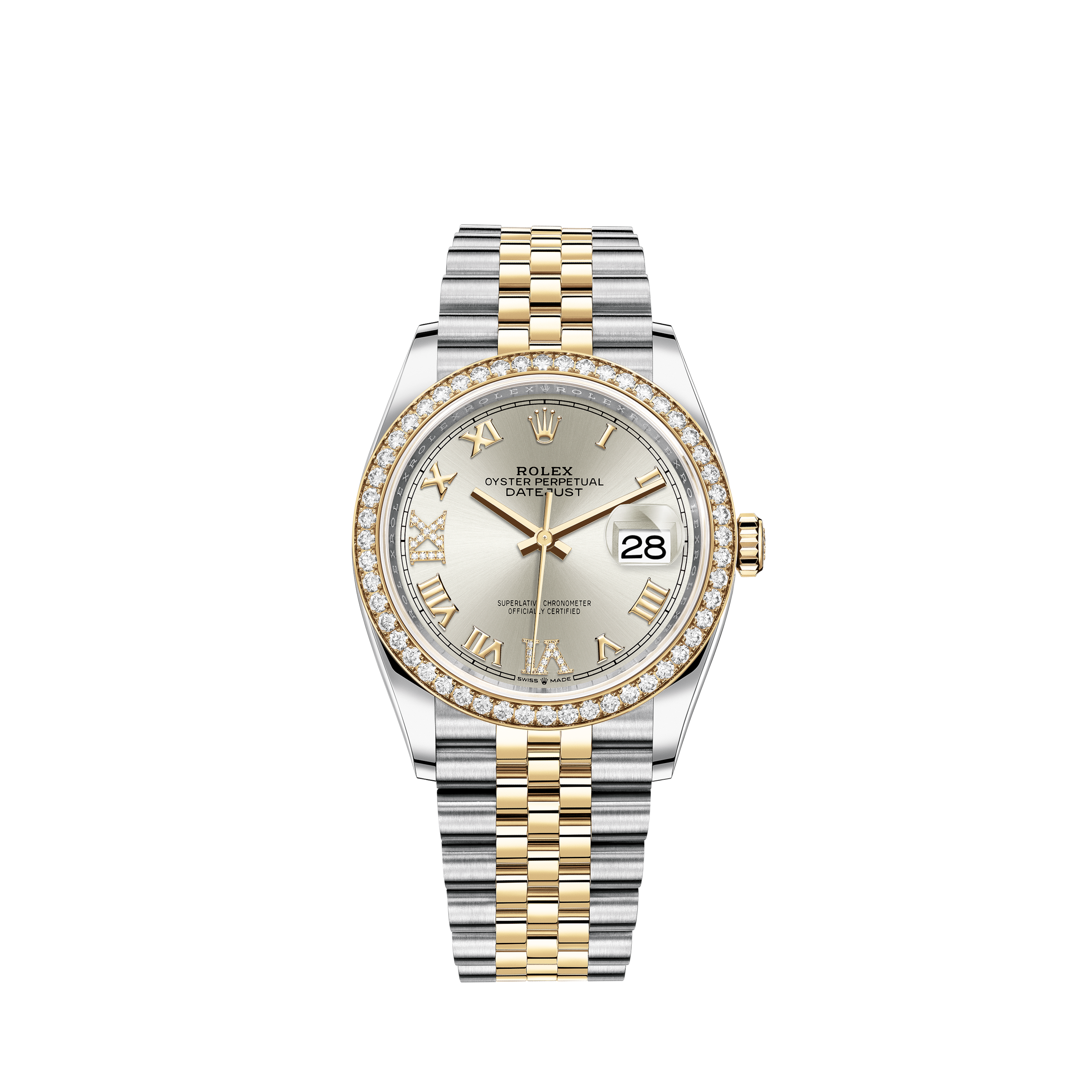 rolex oyster perpetual datejust gold diamonds