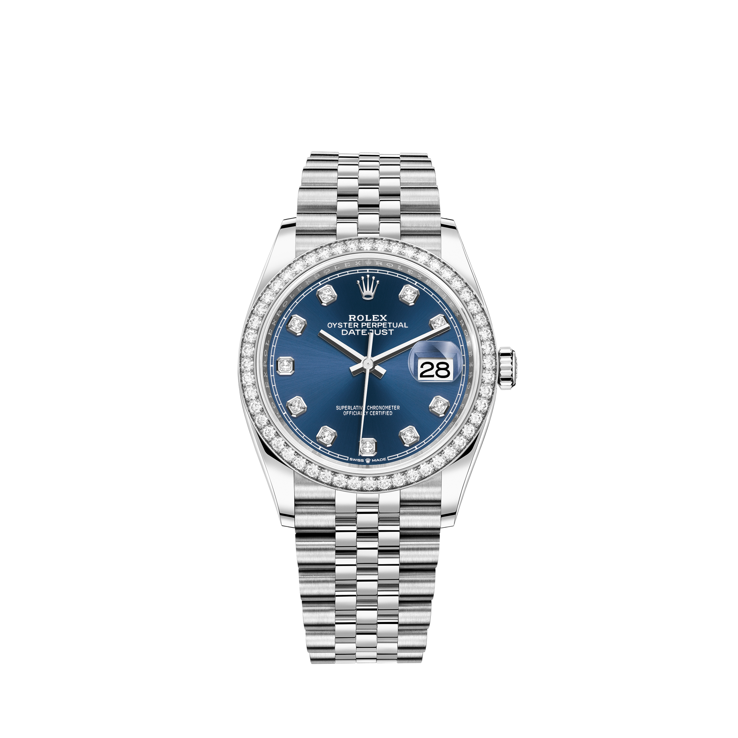 rolex oyster perpetual datejust blue face with diamonds