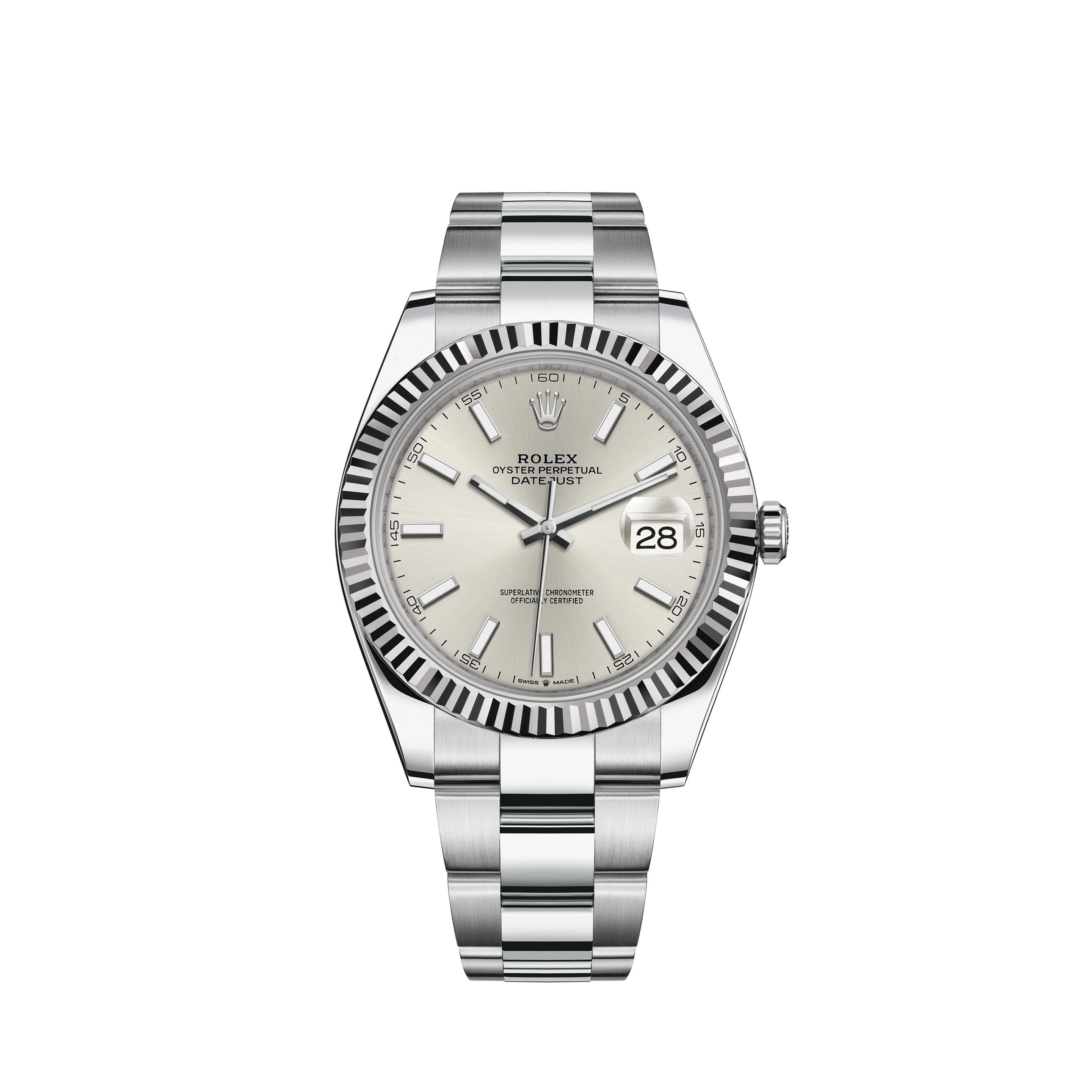 rolex datejust 41 oystersteel and white gold