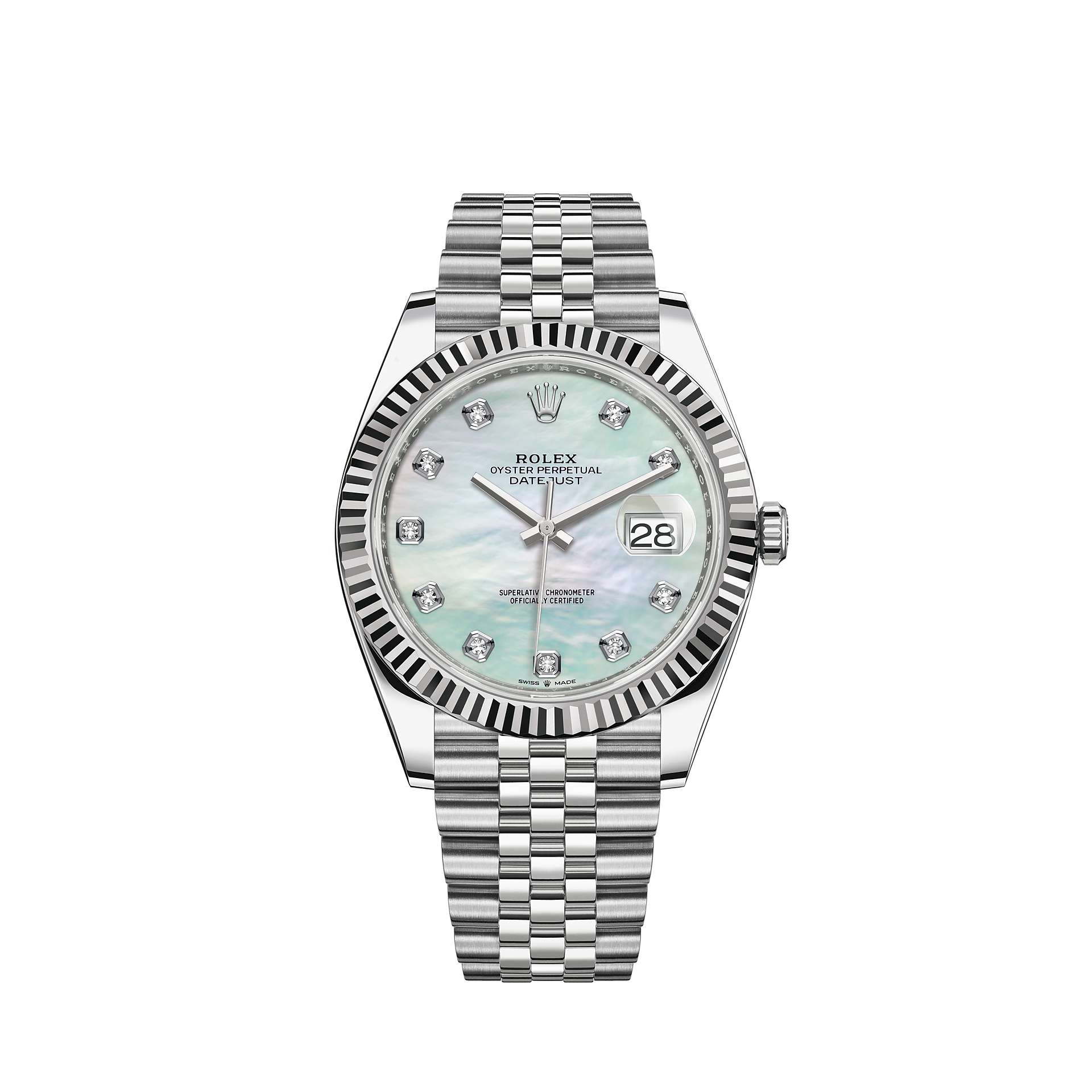 Rolex Datejust 41 Watch White Rolesor Combination Of Oystersteel And 18 Ct White Gold M 00