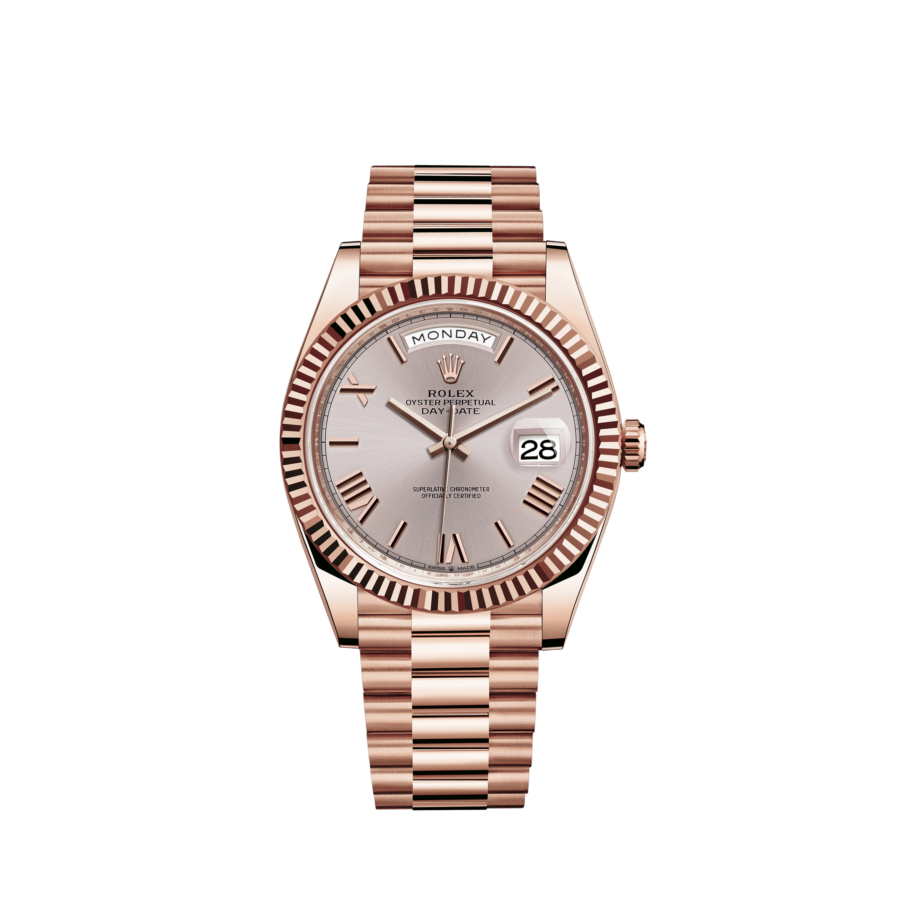 rolex day date rose gold brown dial
