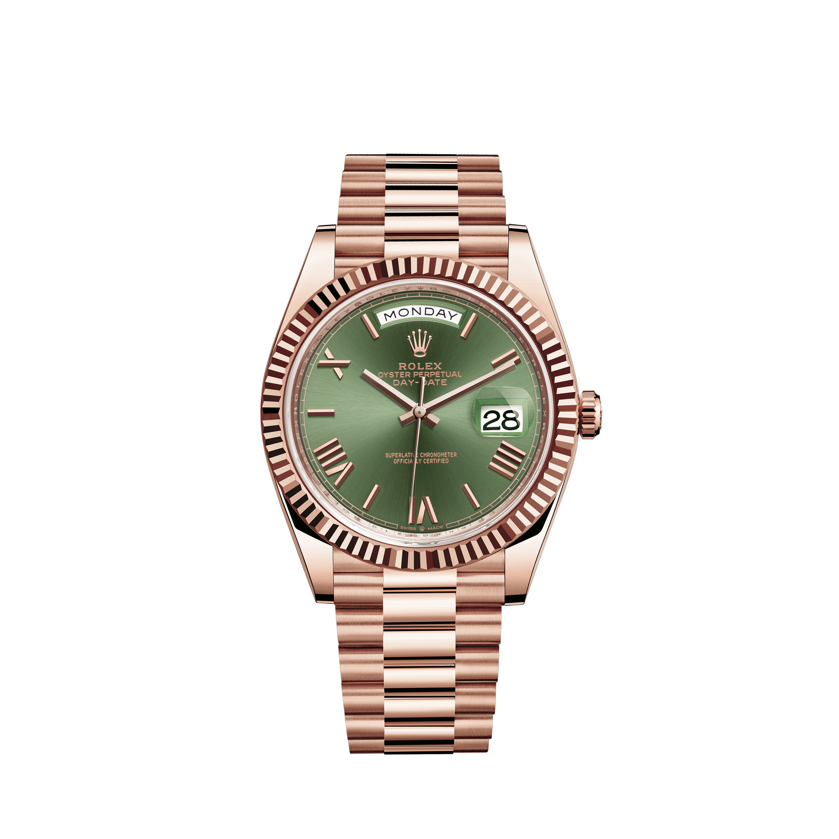 gold rolex with green face