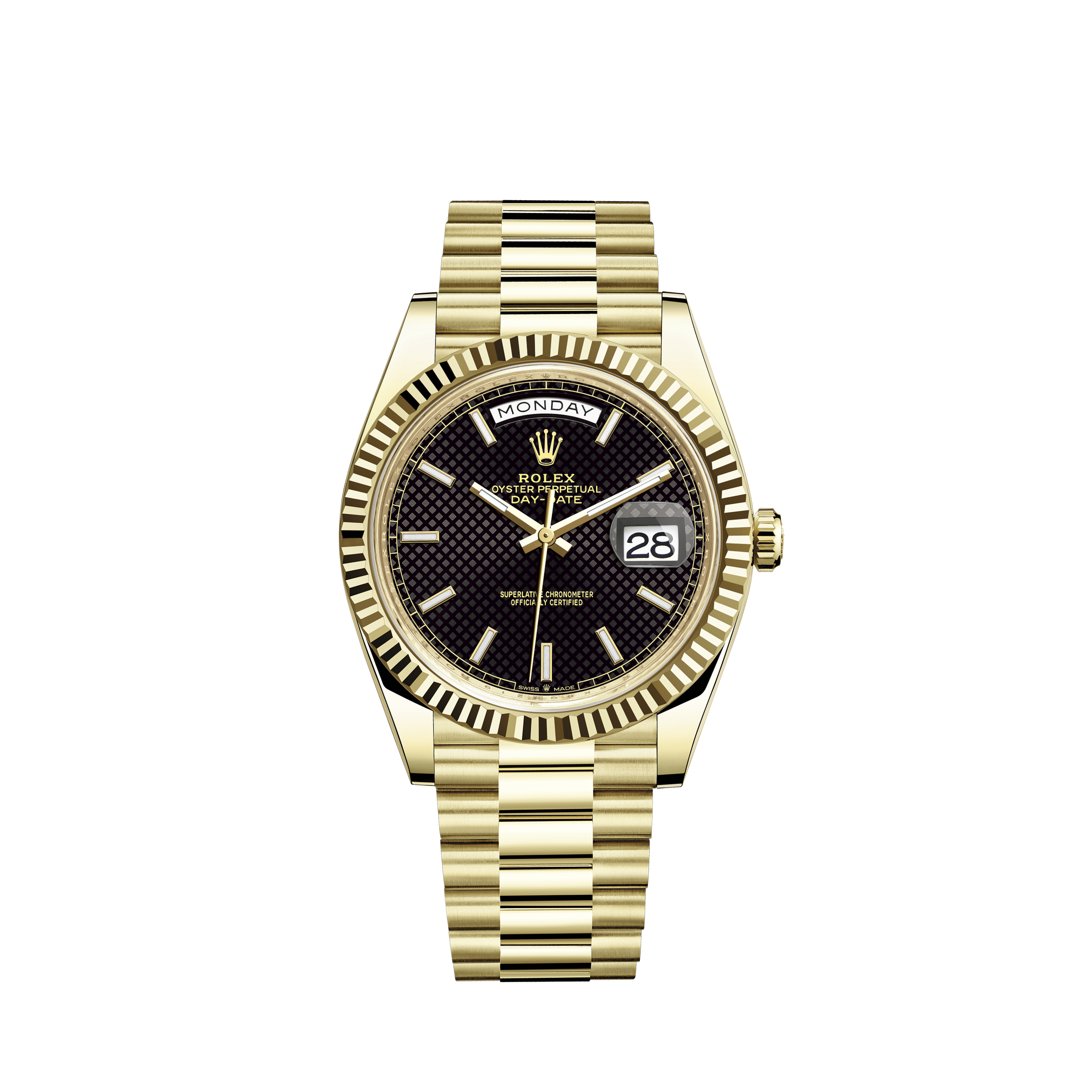 women's gold rolex with black face