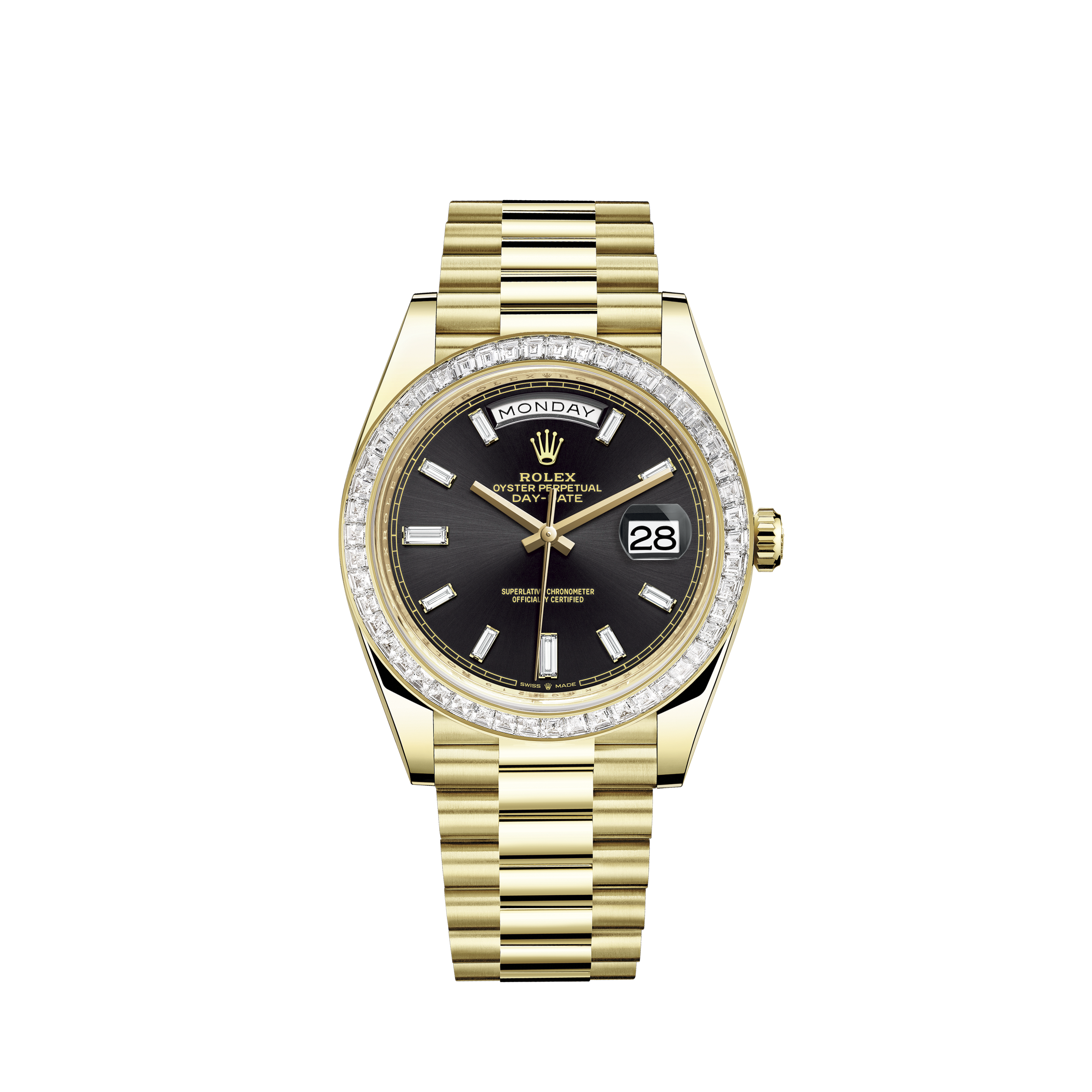 rolex oyster perpetual day date gold with diamonds price