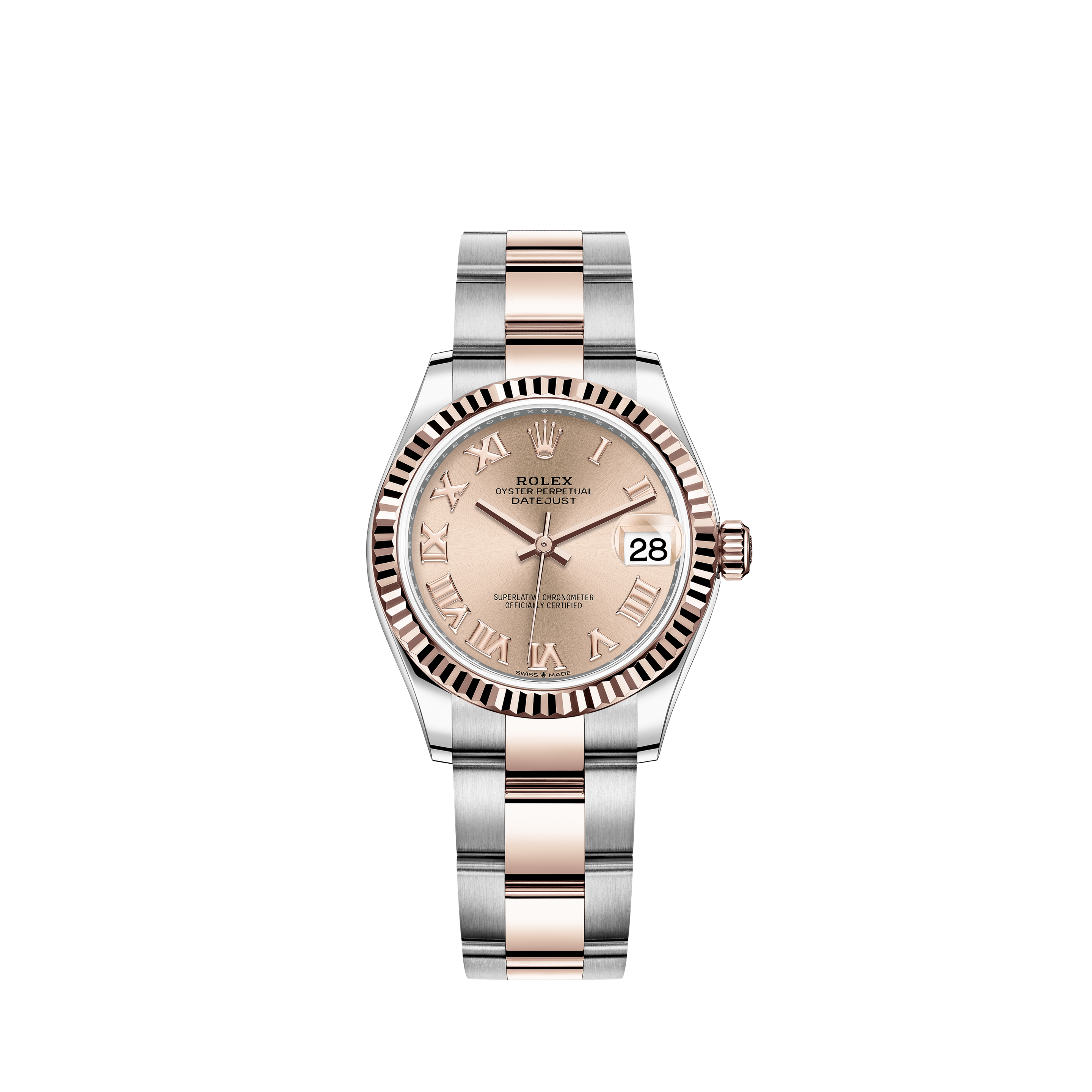 rose gold and steel rolex datejust