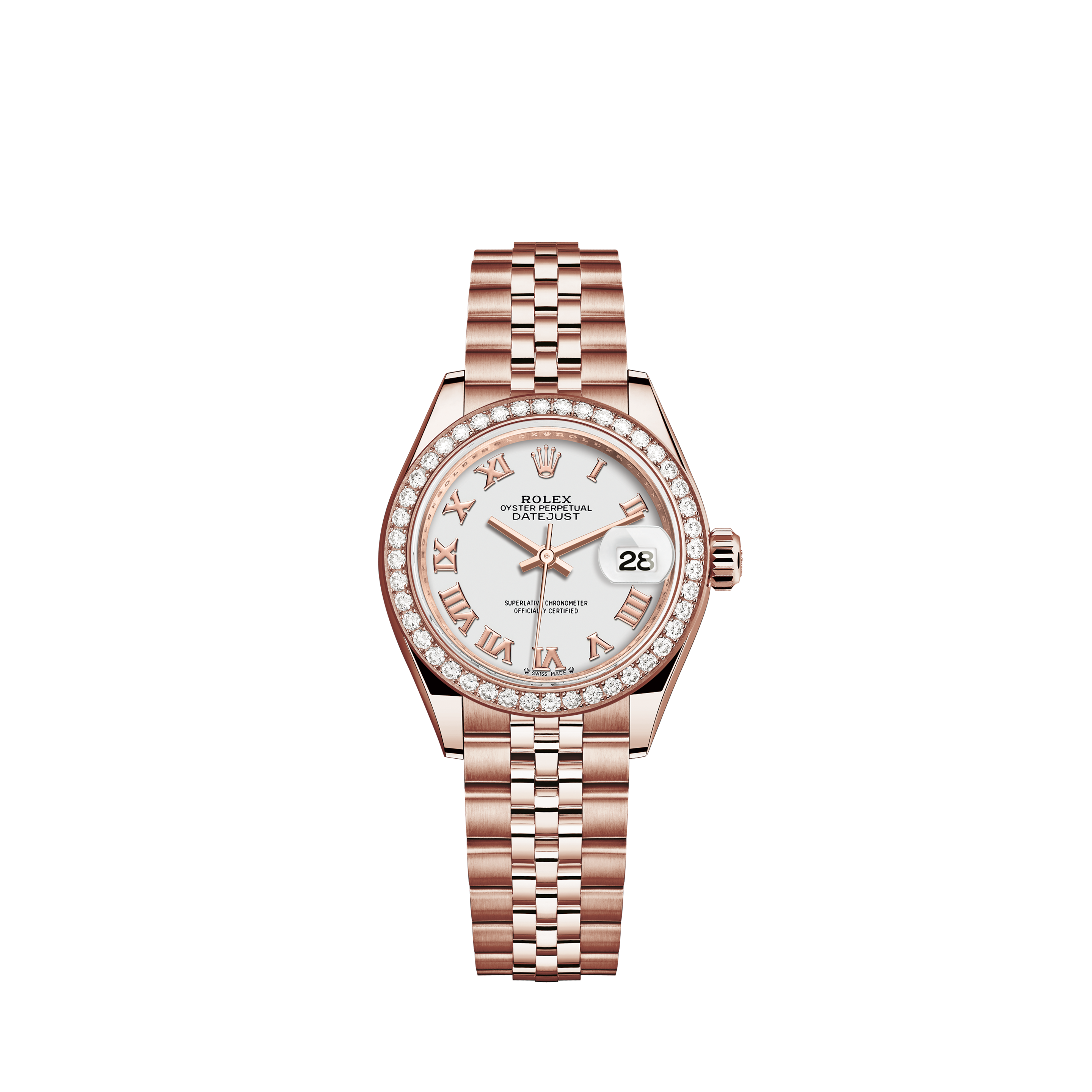 Rolex Ladies Rolex 26mm Datejust Two Tone Jubilee White Color Dial Diamond Accent RT Bezel + Lugs + Sapphire