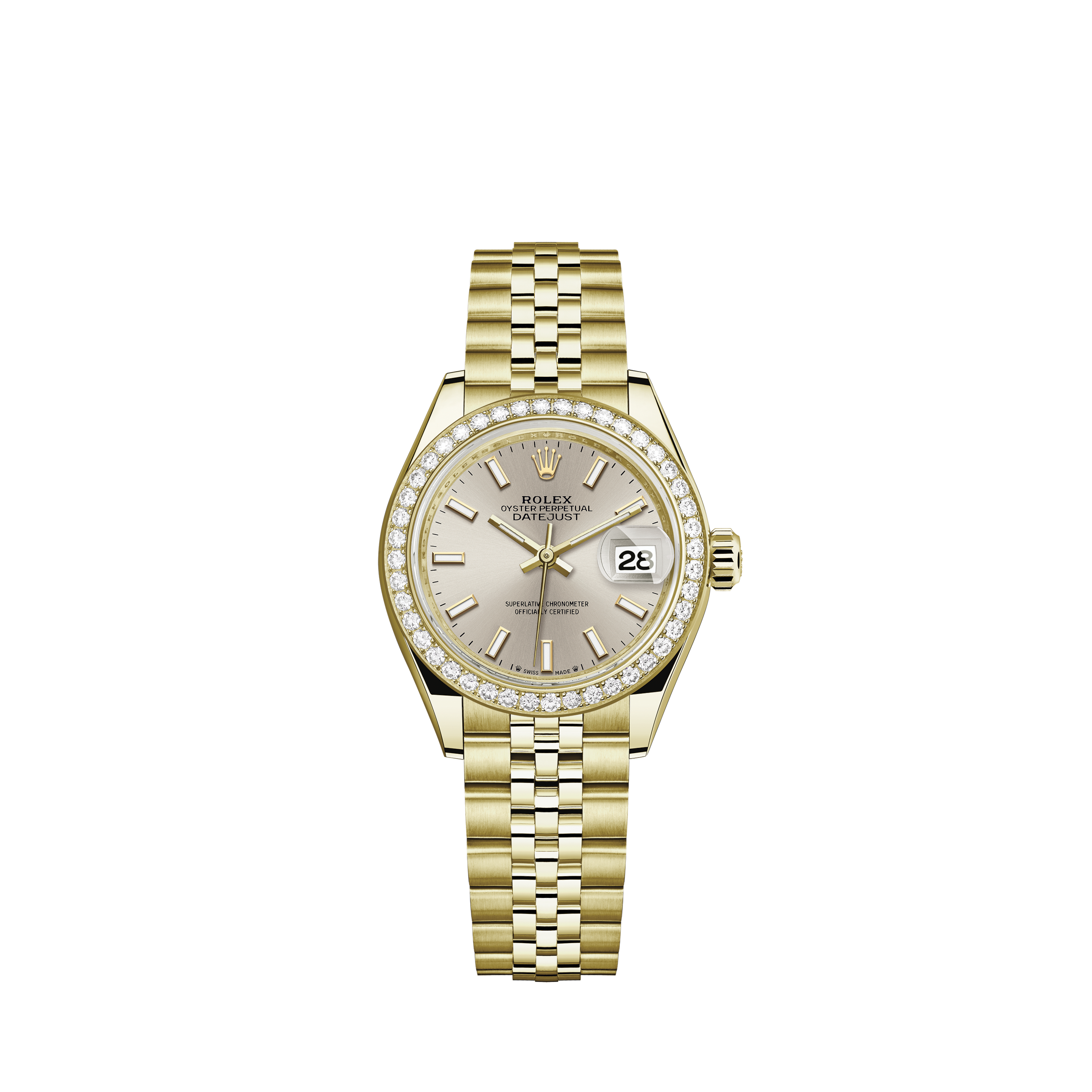 Rolex Women's New Style Steel Datejust with Custom Silver Diamonds Dial