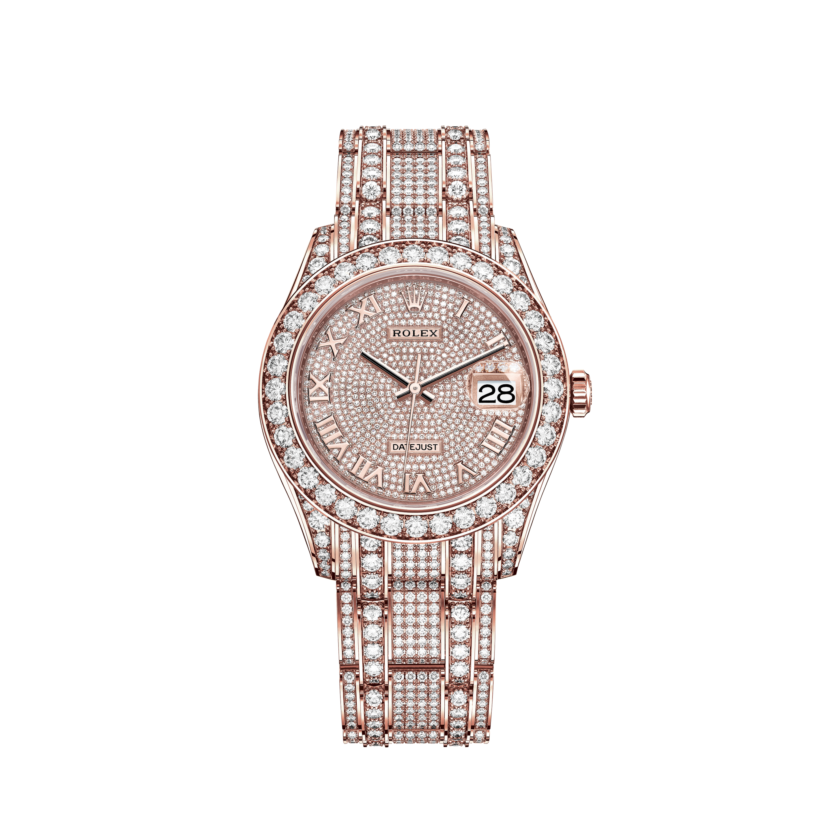 Rolex Datejust II 41mm 4.5CT Diamond Bezel/Lugs/Royal Pink MOP Dial Box Papers