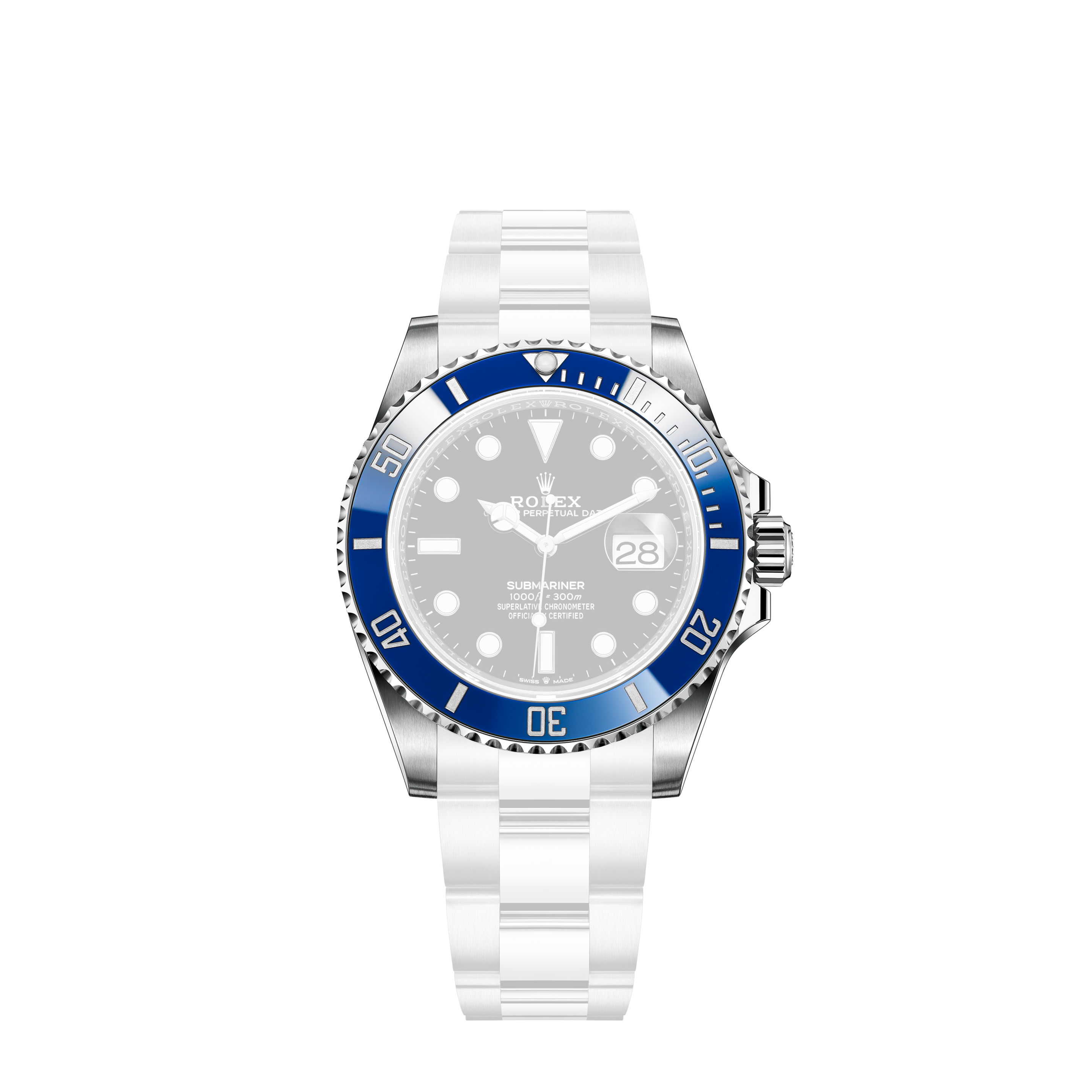 rolex submariner white gold blue