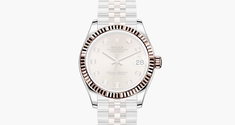 rolex datejust 31 oystersteel and everose gold price