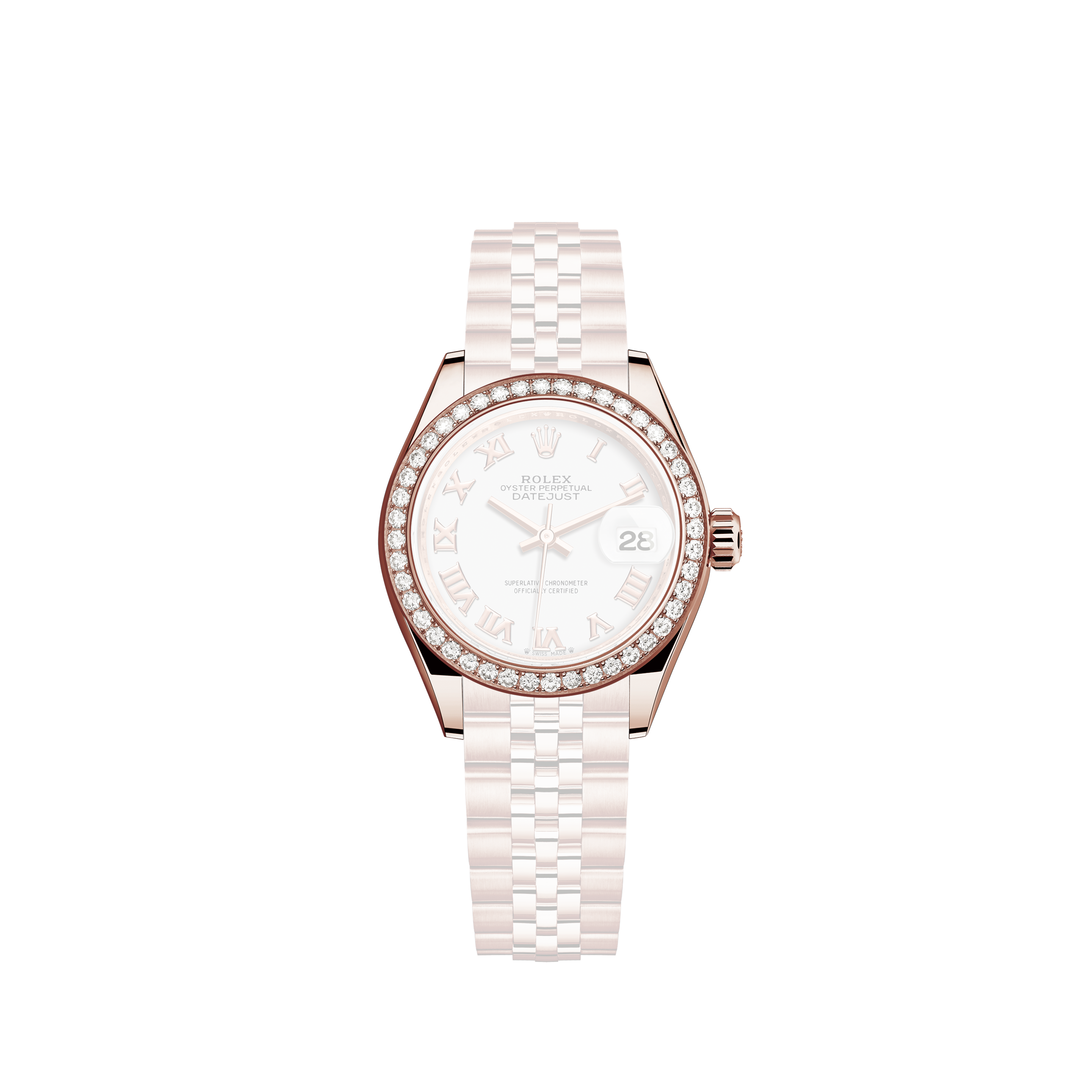 Rolex Datejust Midsize Steel Rose Gold Pink Diamond Dial Watch 178271 Box Card