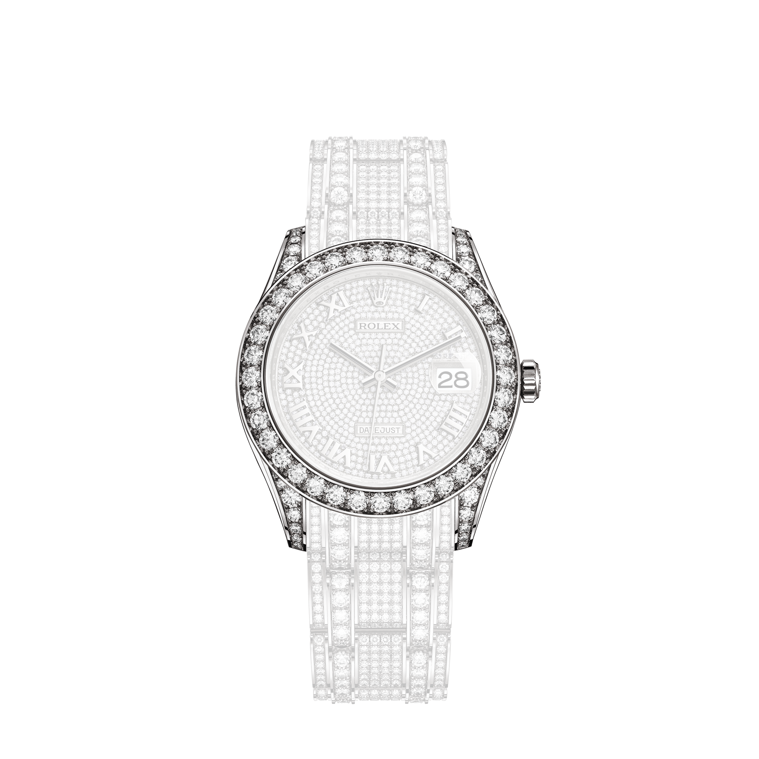 Rolex Pearlmaster 39 Watch: 18 ct white gold with lugs set with diamonds -  M86409RBR-0001