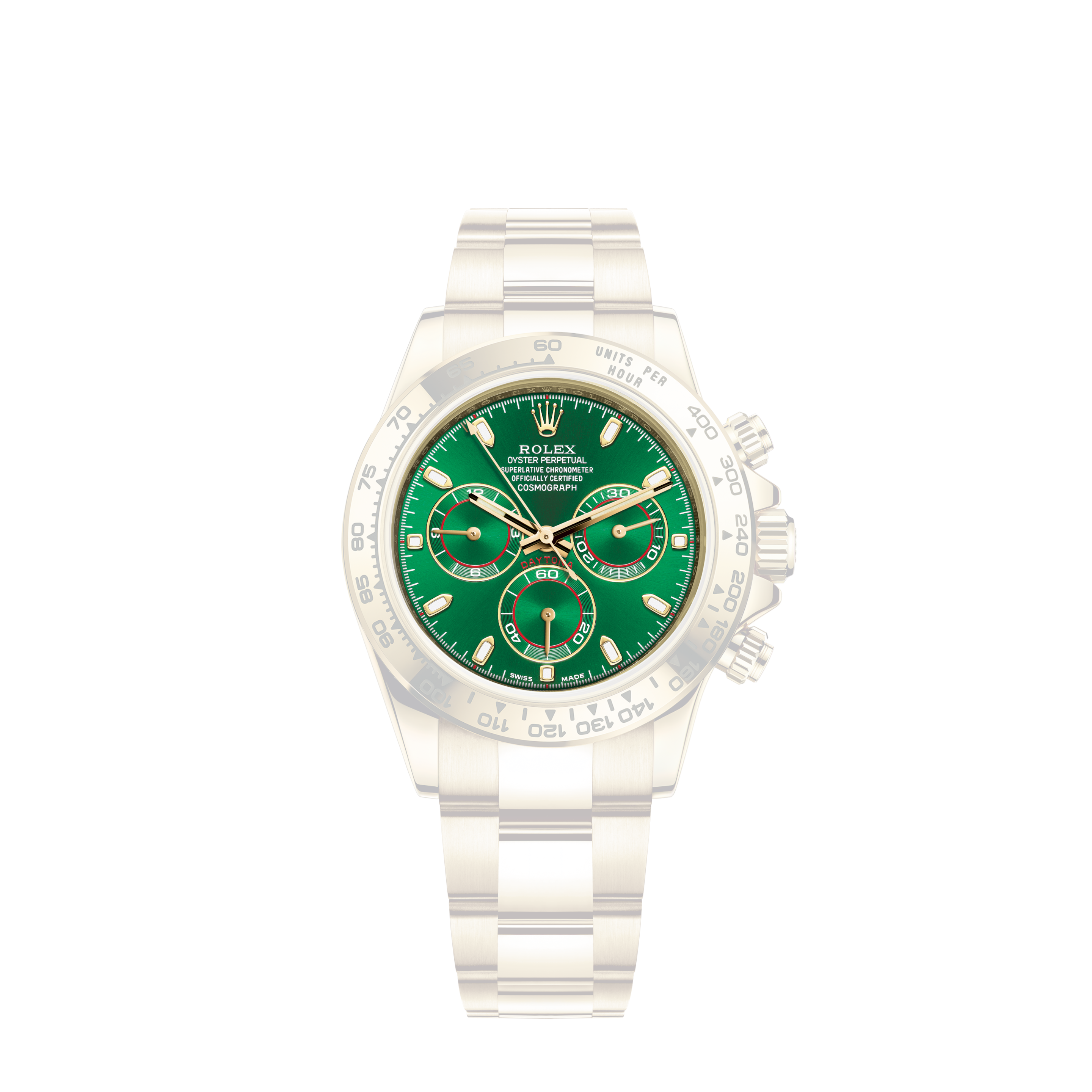 silver rolex with green face