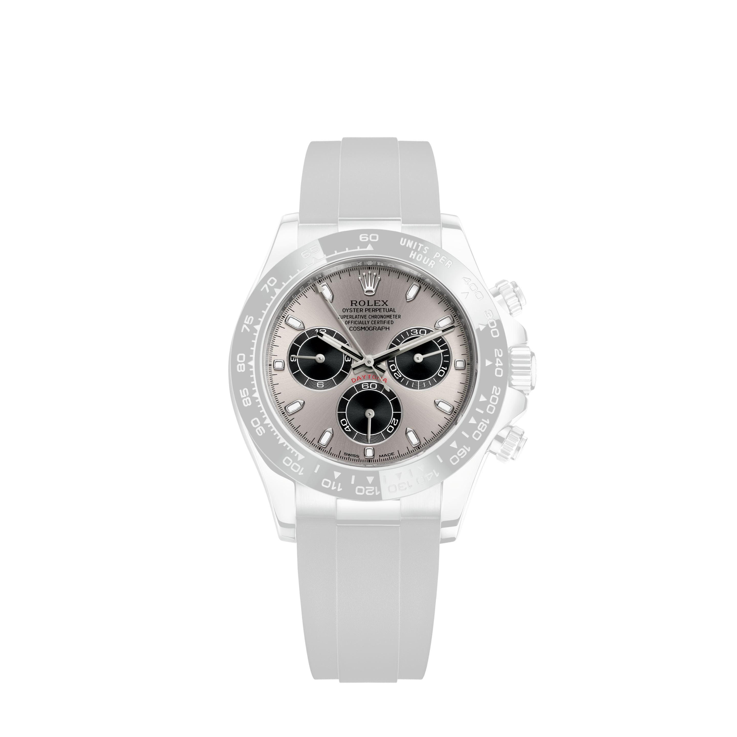 white gold daytona rubber strap