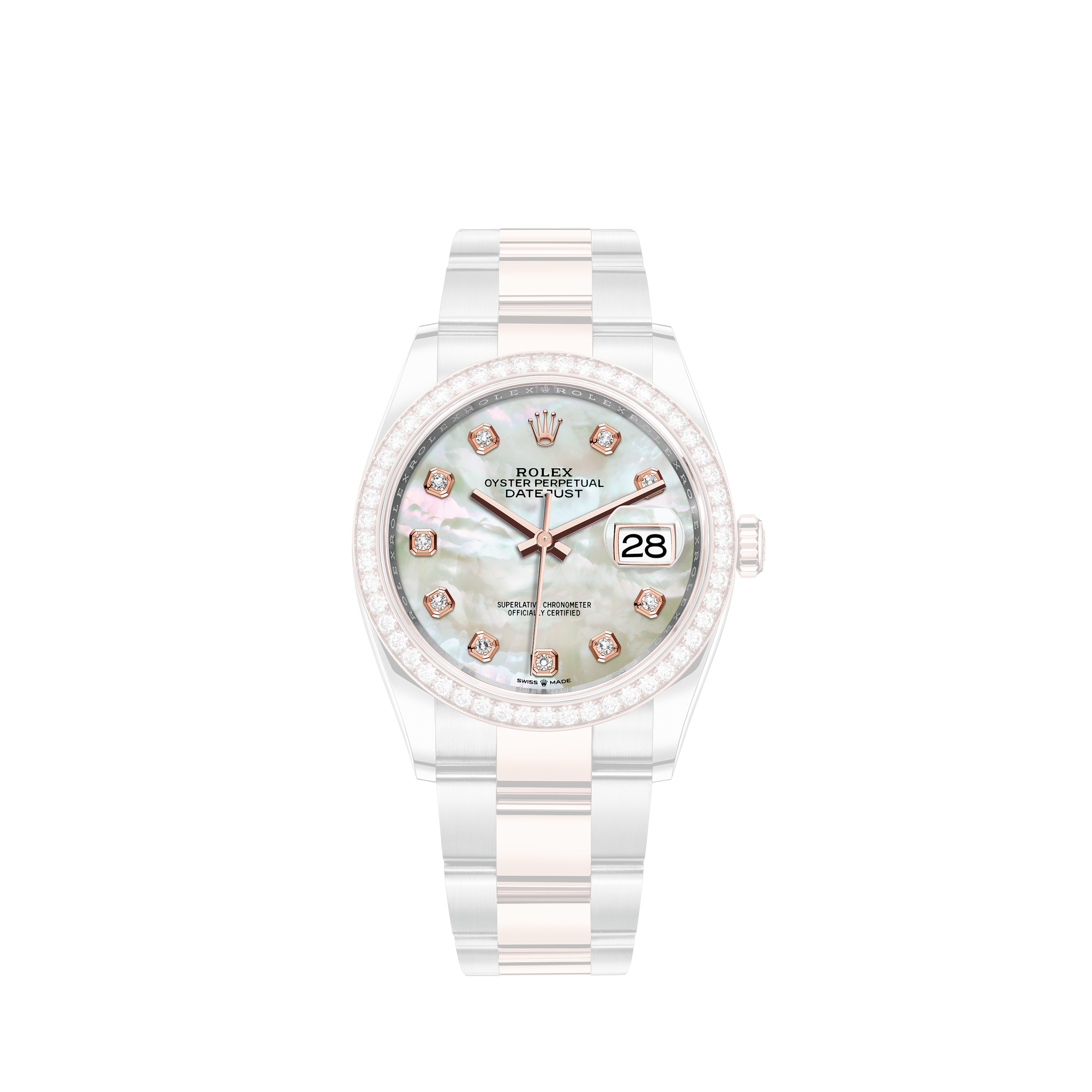 Rolex Pink String 31mm Datejust Stainless Steel Diamonds Bezel & Shoulders