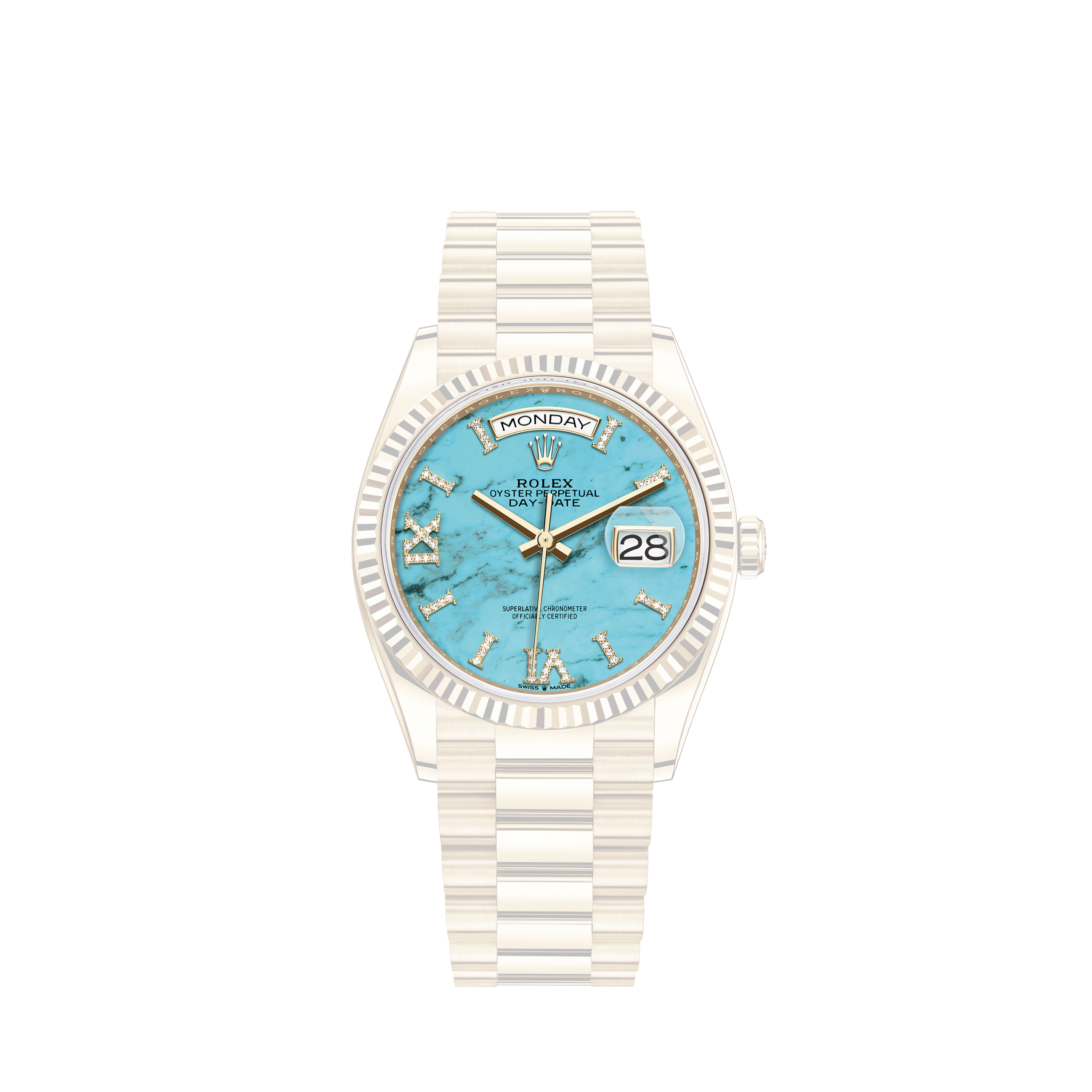 Rolex Oyster Perpetual 31mm - Turquoise Blue Dial (New Model) - Oystersteel  — Custom Diamond Set - cchenwatch