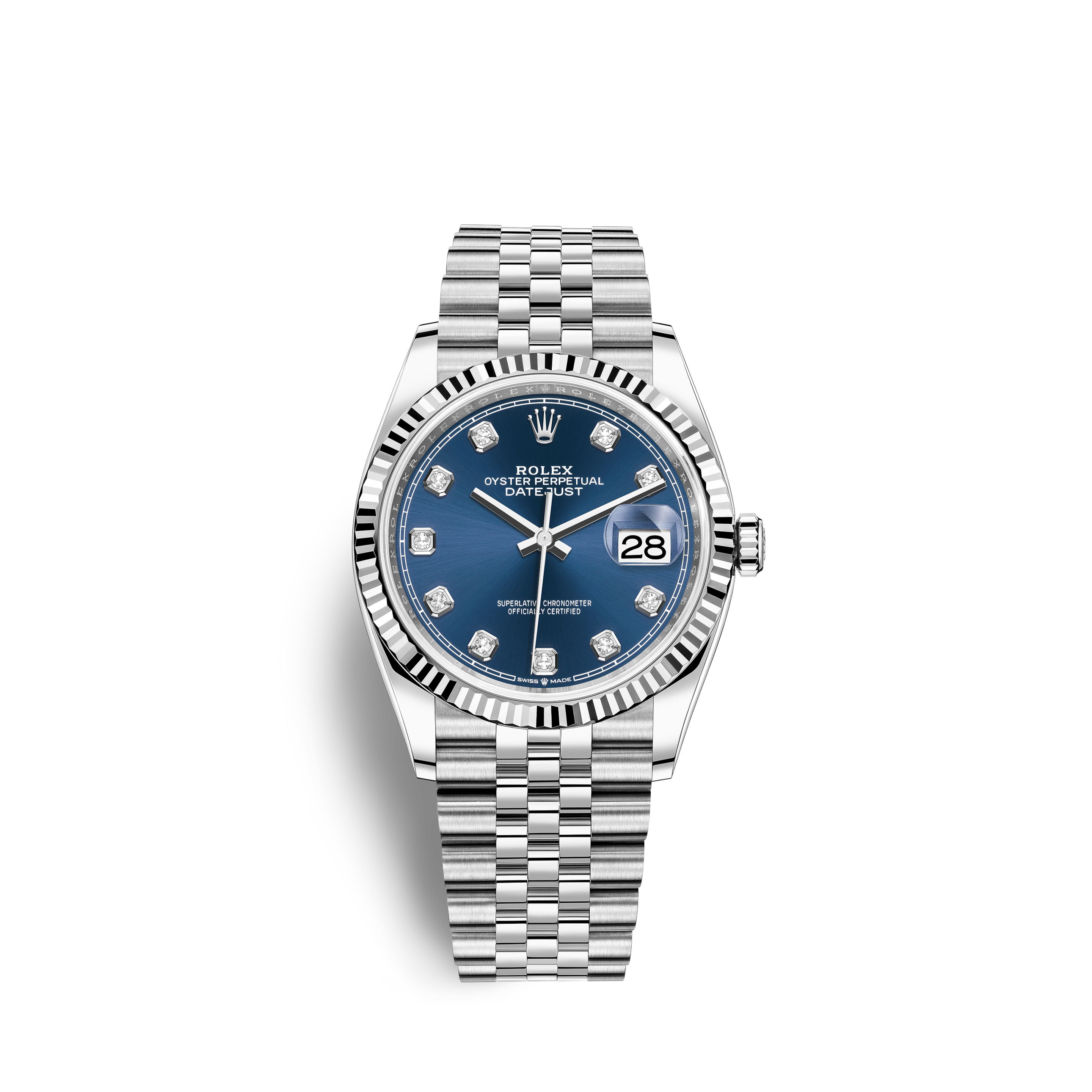 Rolex Sky-Dweller Stainless White Dial 326964Rolex Datejust 36mm 16233 Two Tone Stainless Steel 18k Fluted Bezel-Navy Diamond Dial