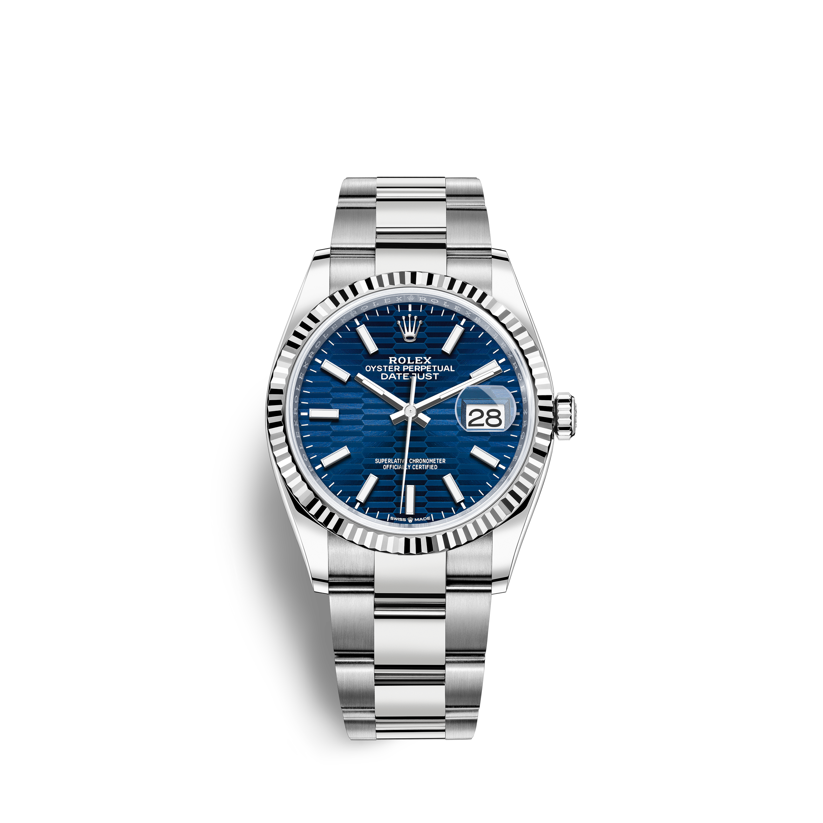 Rolex Datejust 36mm Stainless Steel Watch 1.6CT Diamond Bezel-White Roman Dial