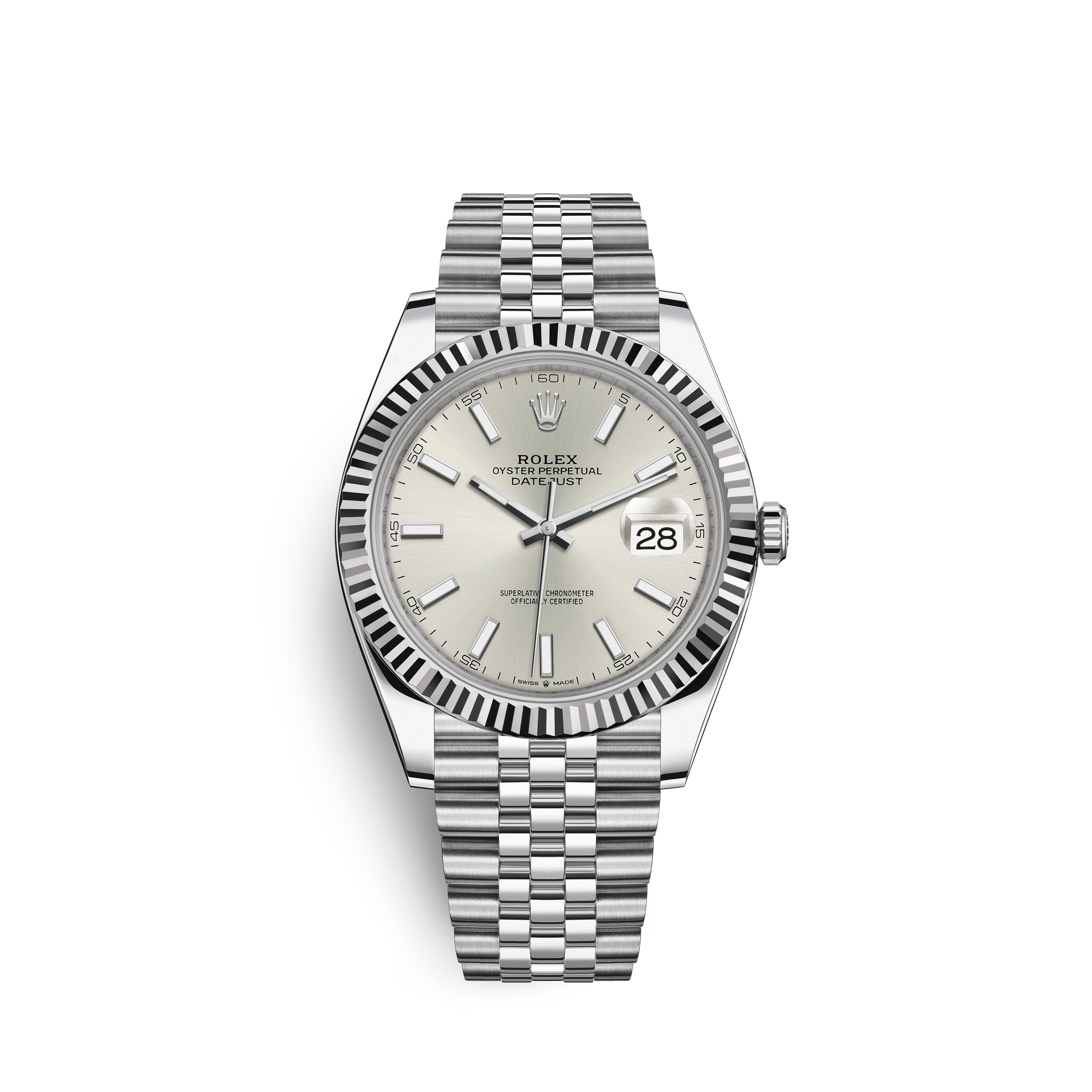 Rolex Ladies Customized Rolex watch 26mm Datejust Stainless Steel White Color Dial with Diamond Accent RRT