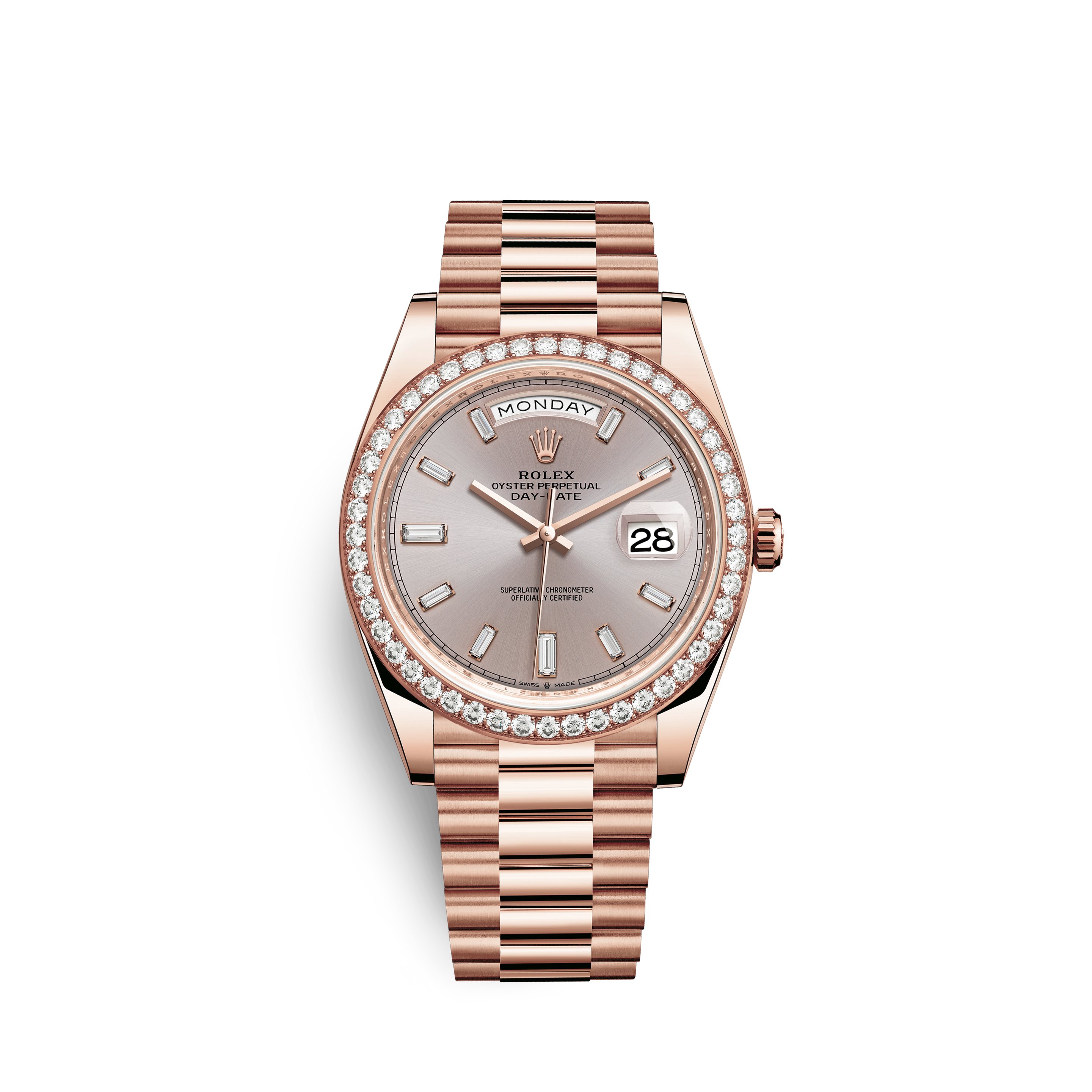 day date 40 rose gold green dial