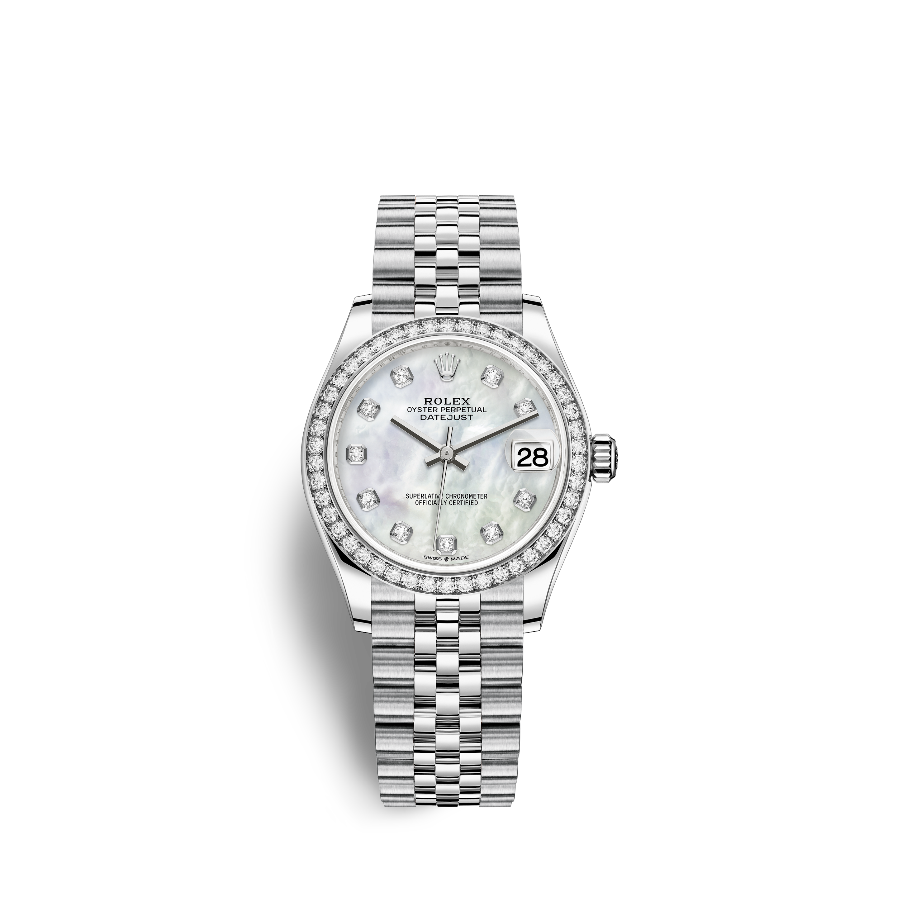 Rolex Datejust, 126231, steel + 18K Rose-Gold, grey dial with 6 and 9 diamonds, Rehaut