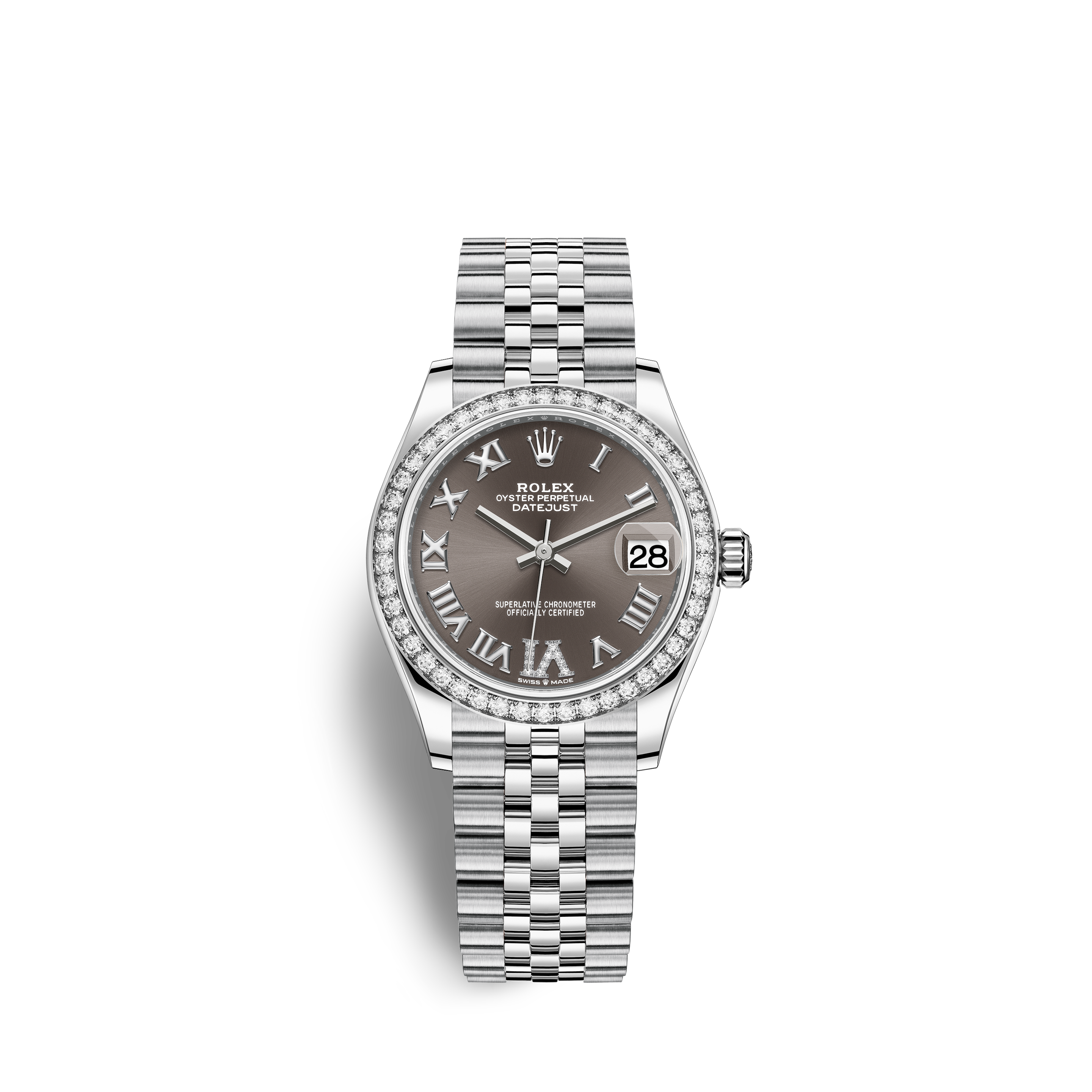 Rolex Ladies Rolex 26mm Datejust SS Pink MOP Mother Of Pearl RT Diamond Dial Deployment buckle 69174Rolex Ladies Rolex 26mm Datejust SS Pink MOP Oyster Bracelet & Diamond Bezel