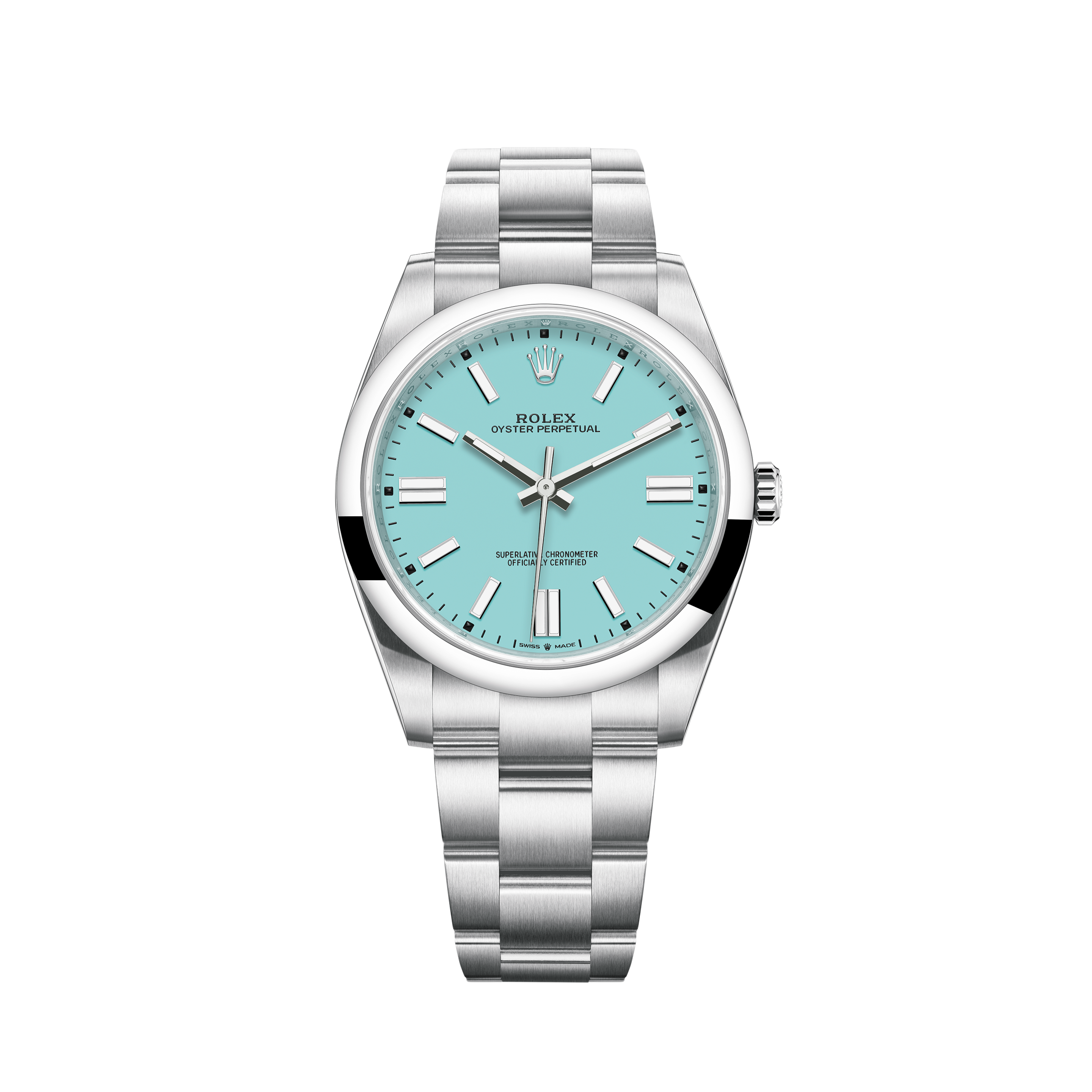 Rolex Datejust Stainless Steel Ice Blue Diamond Dial Fluted Bezel 36mm Watch