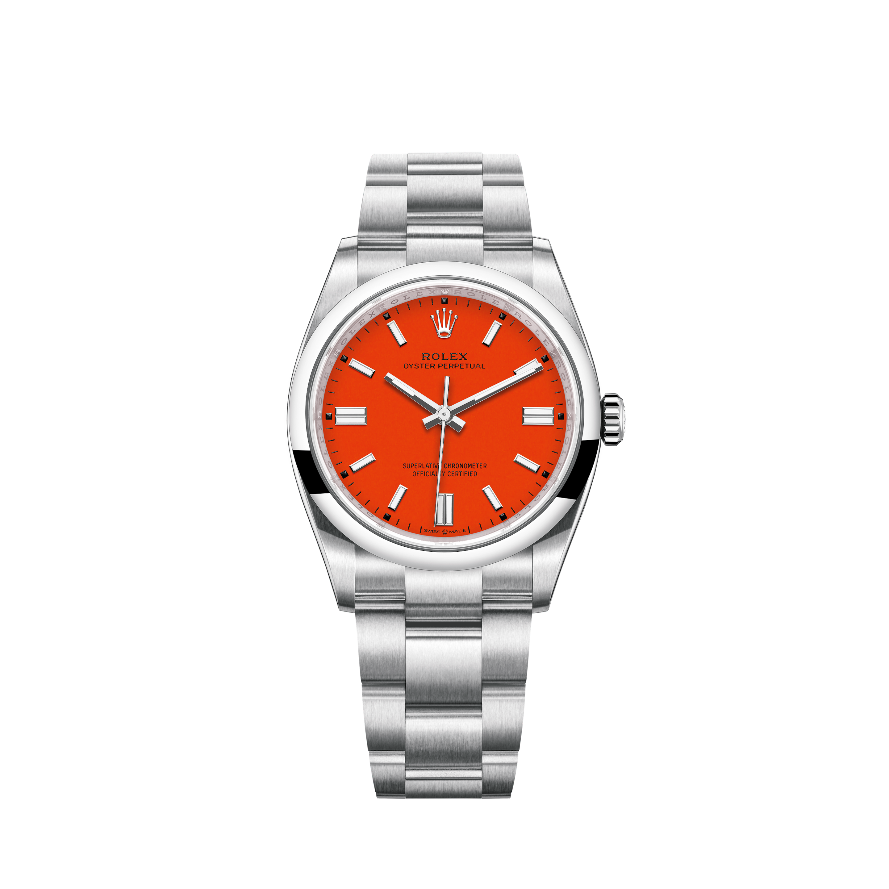 Rolex Oyster Perpetual 41 Red Dial on Oyster Complete New