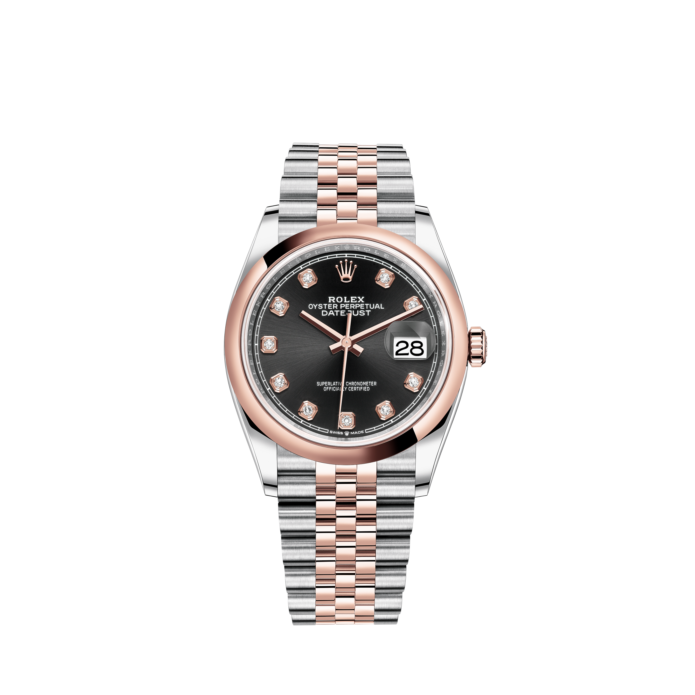 Rolex Salmon 36mm Datejust SS Diamond & Sapphire Bezel