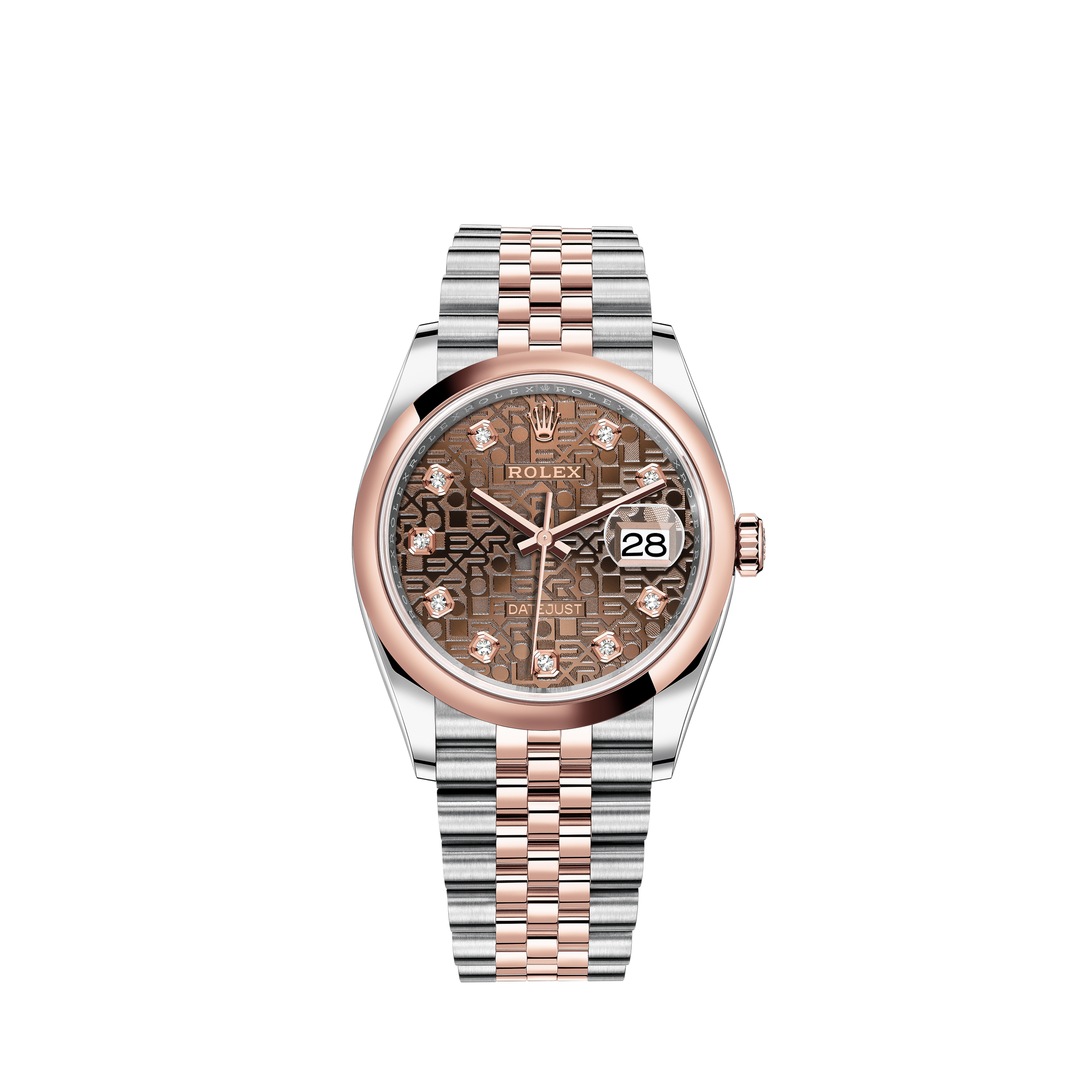 Rolex Ladies Rolex Datejust 18k Gold Pyramid Diamond & Stainless Steel Quickset Watch