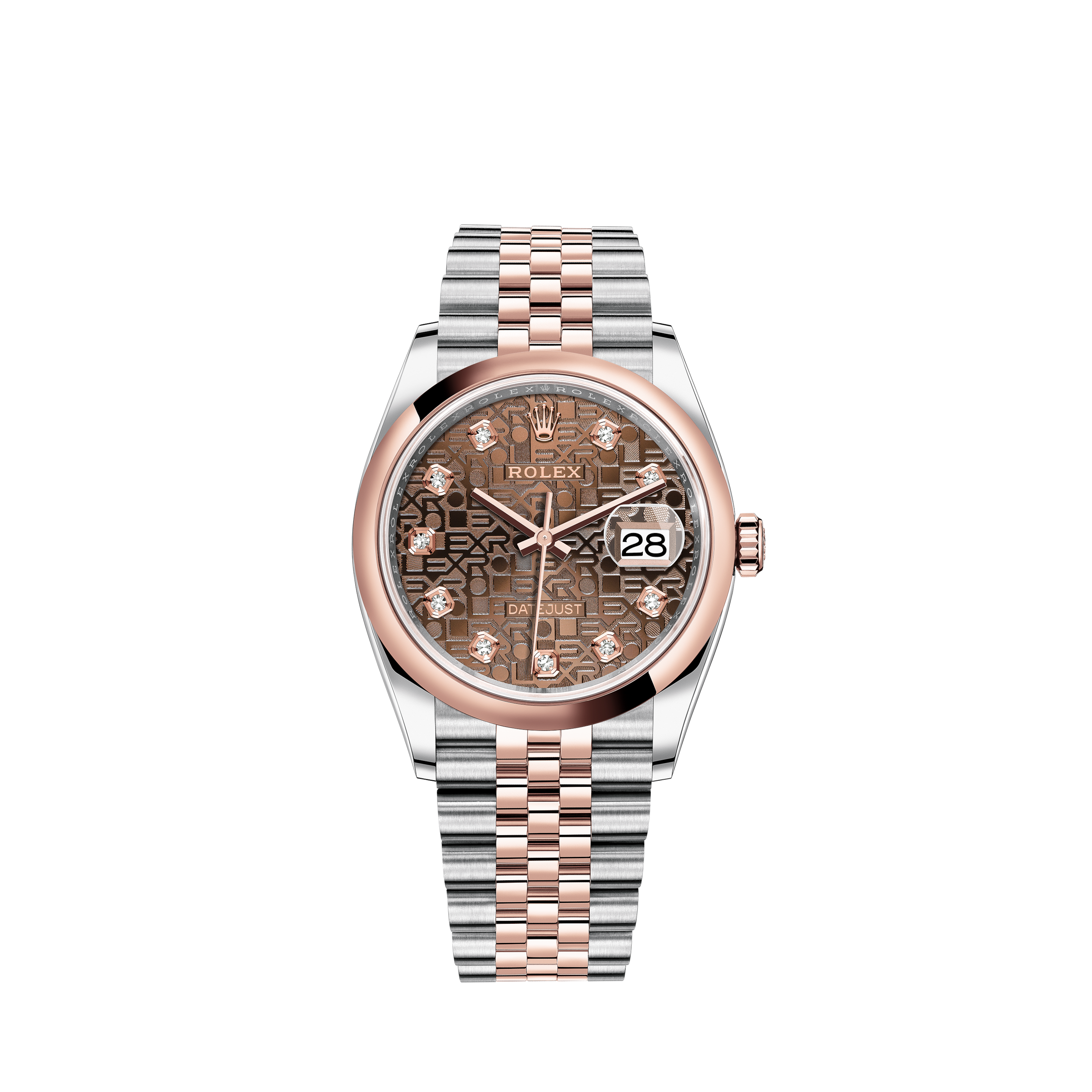 Rolex Ladies Rolex 26mm Datejust Two Tone Jubilee Pink Flower MOP Mother of Pearl Dial Baguette Diamond Bezel + Lugs + Rubies